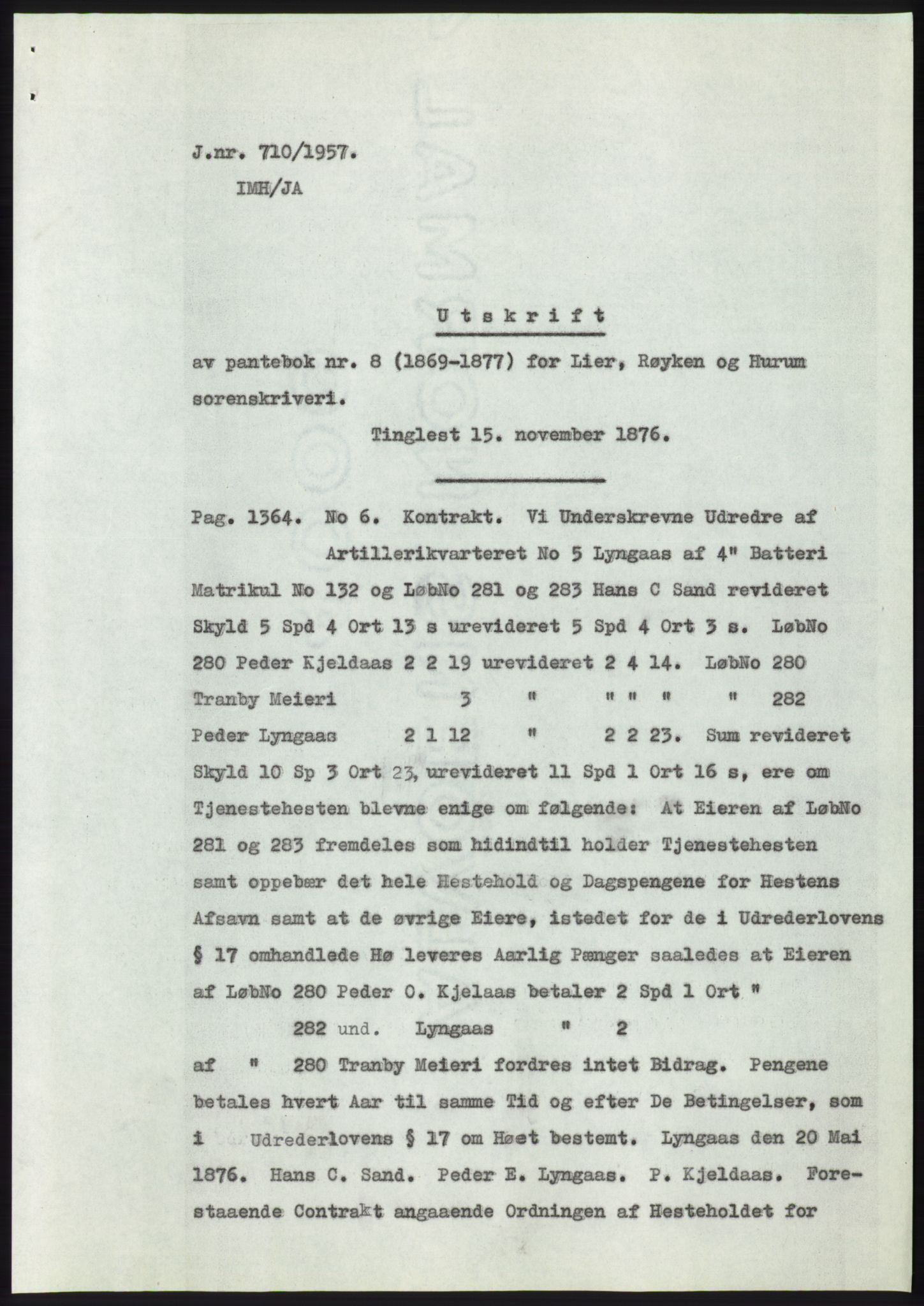 Statsarkivet i Kongsberg, SAKO/A-0001, 1957, p. 329