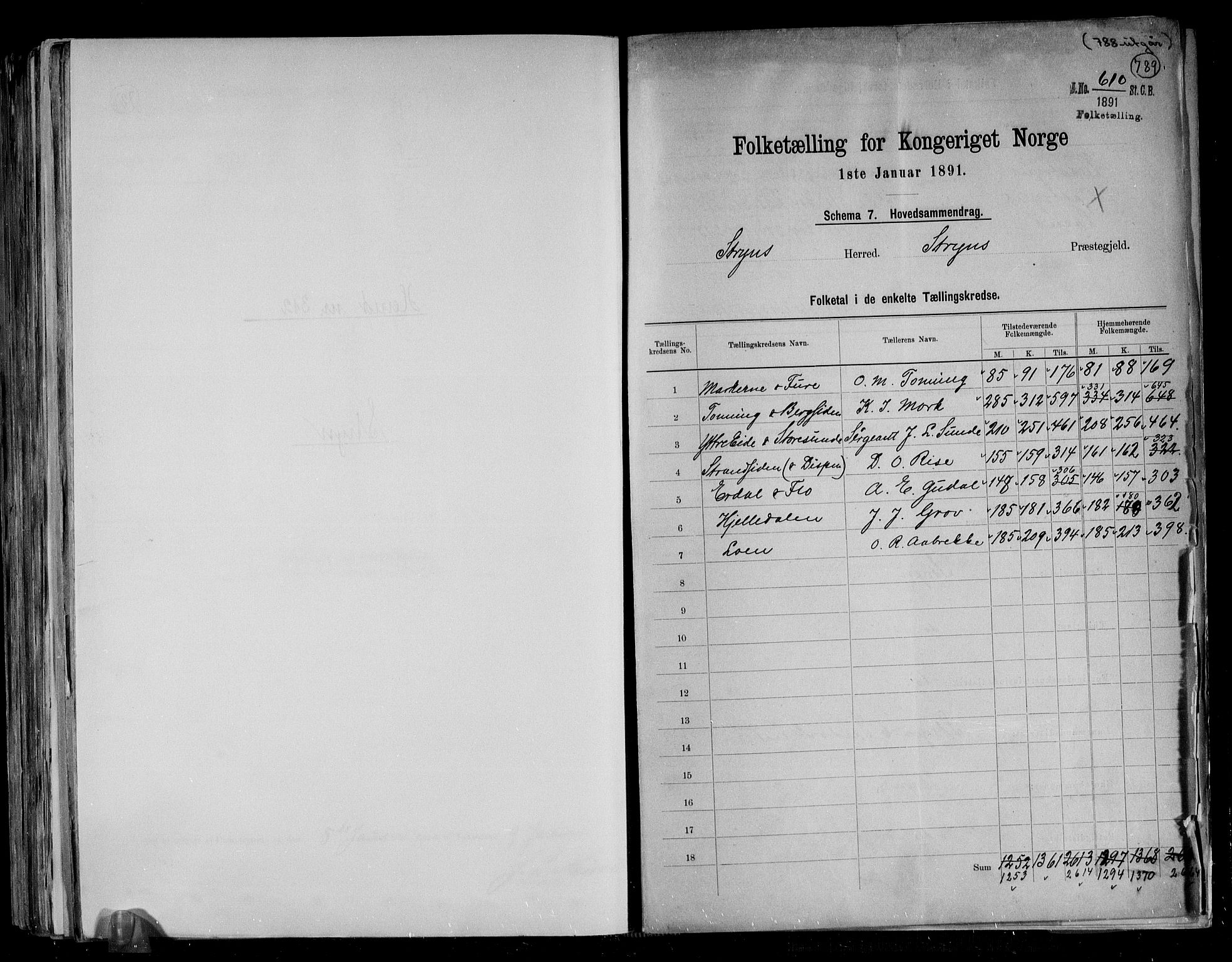 RA, 1891 census for 1448 Stryn, 1891, p. 3