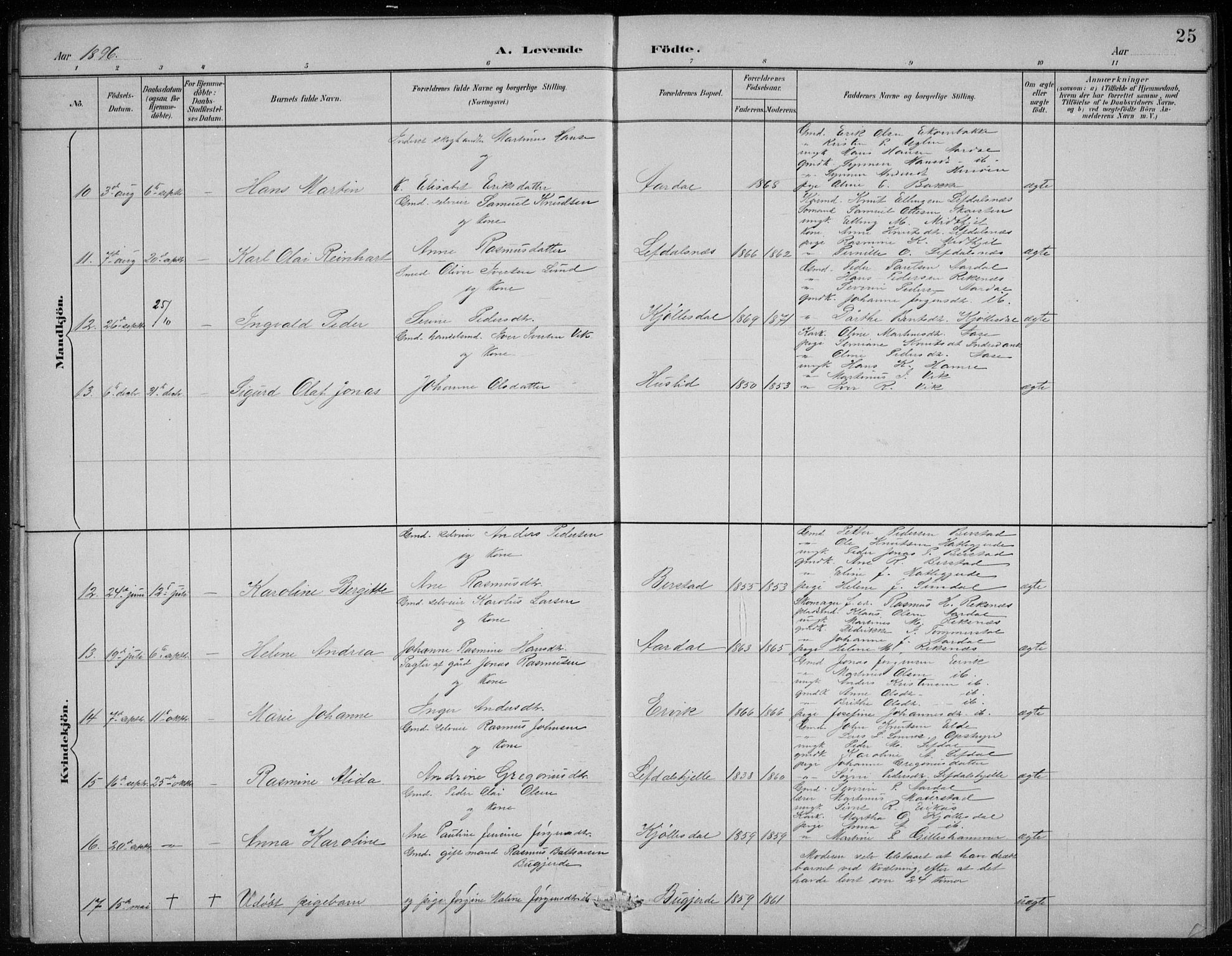 Davik sokneprestembete, AV/SAB-A-79701/H/Hab/Haba/L0002: Parish register (copy) no. A 2, 1890-1911, p. 25