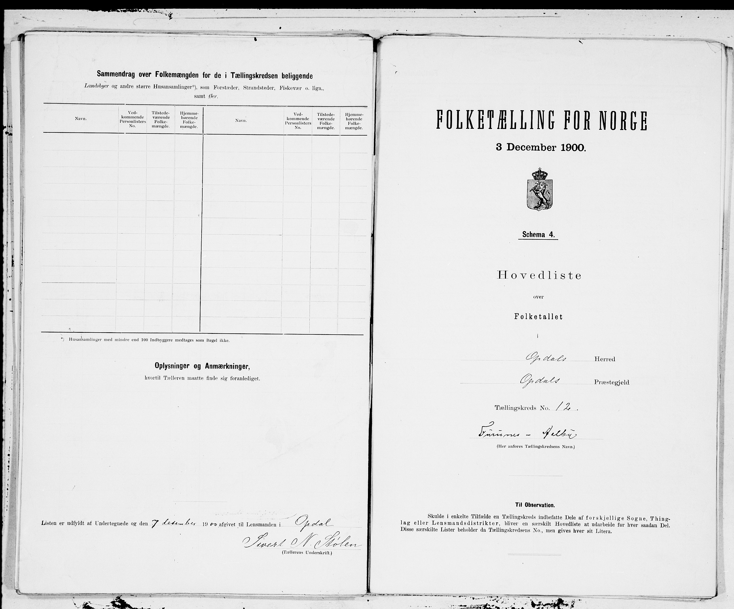 SAT, 1900 census for Oppdal, 1900, p. 24