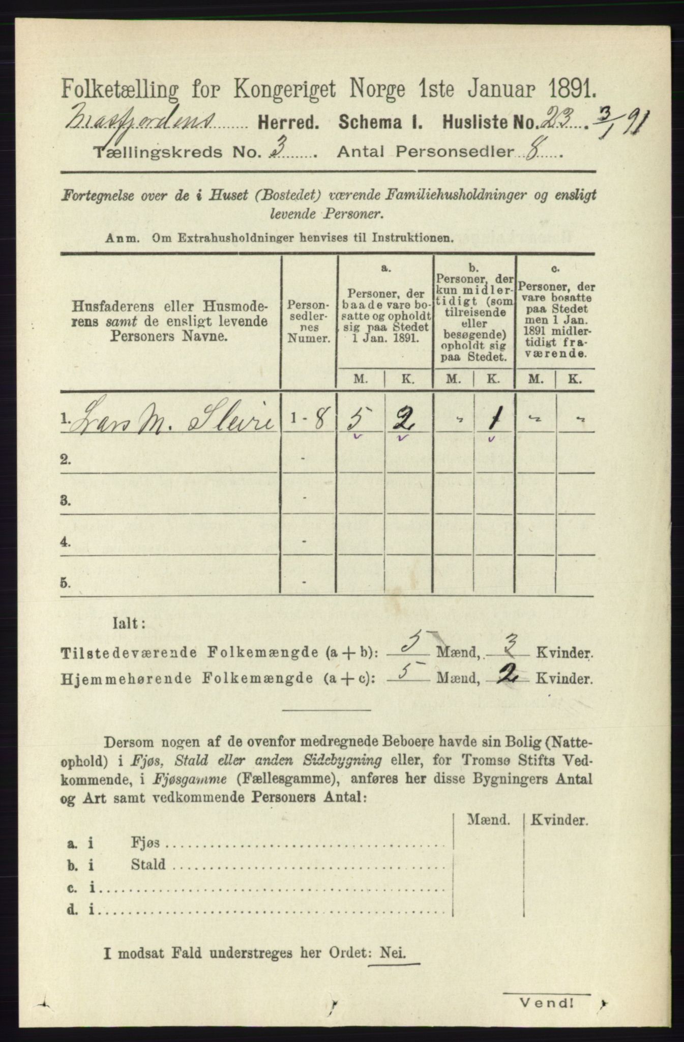 RA, 1891 census for 1266 Masfjorden, 1891, p. 518