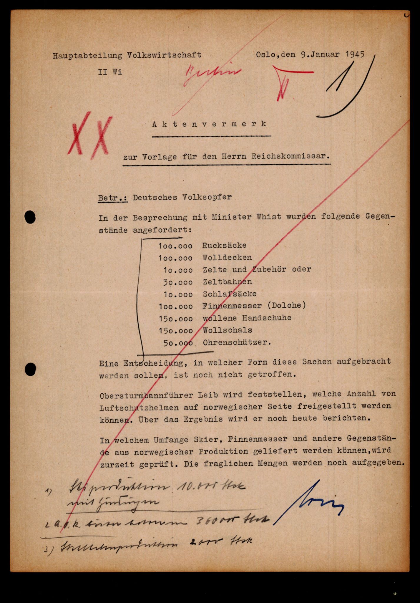 Forsvarets Overkommando. 2 kontor. Arkiv 11.4. Spredte tyske arkivsaker, AV/RA-RAFA-7031/D/Dar/Darb/L0012: Reichskommissariat - Hauptabteilung Volkswirtschaft, 1940-1945, p. 770