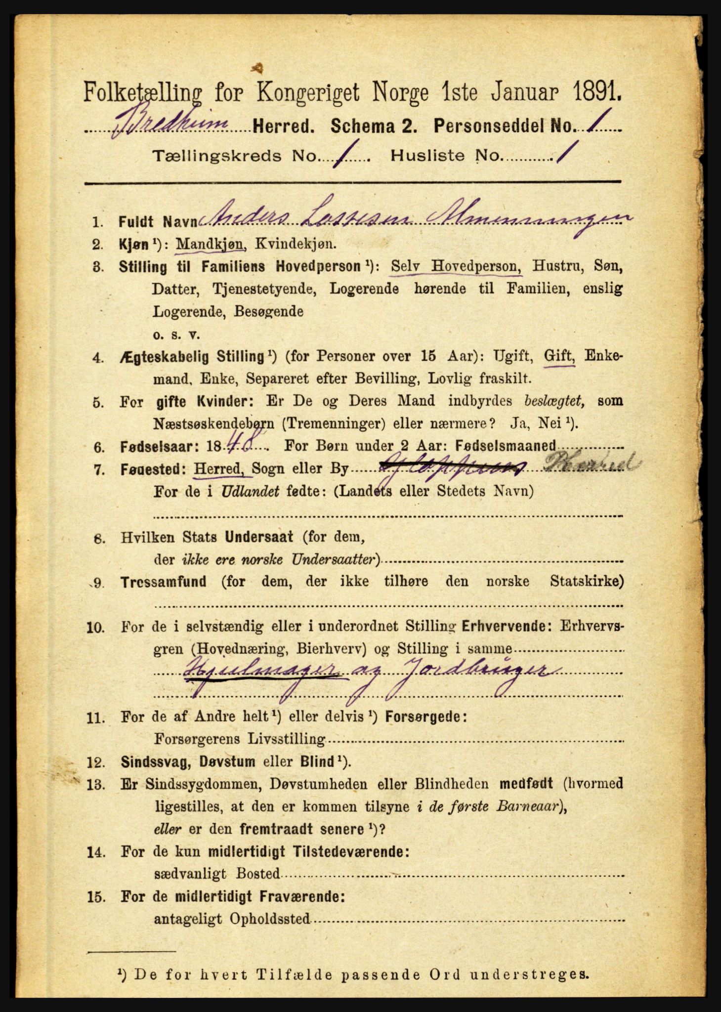 RA, 1891 census for 1446 Breim, 1891, p. 56