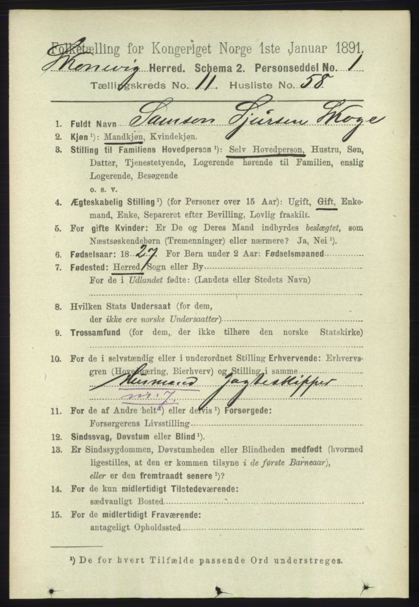 RA, 1891 census for 1212 Skånevik, 1891, p. 3637