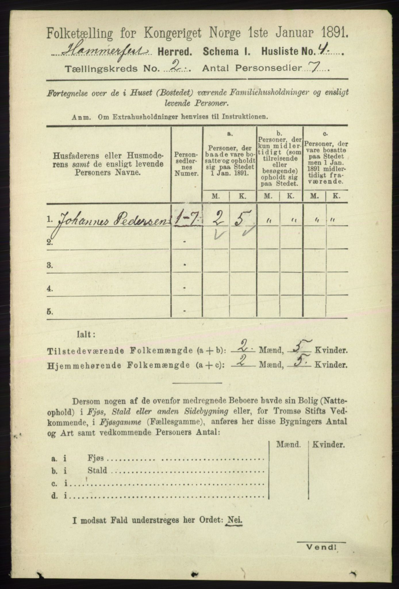 RA, 1891 census for 2016 Hammerfest, 1891, p. 541