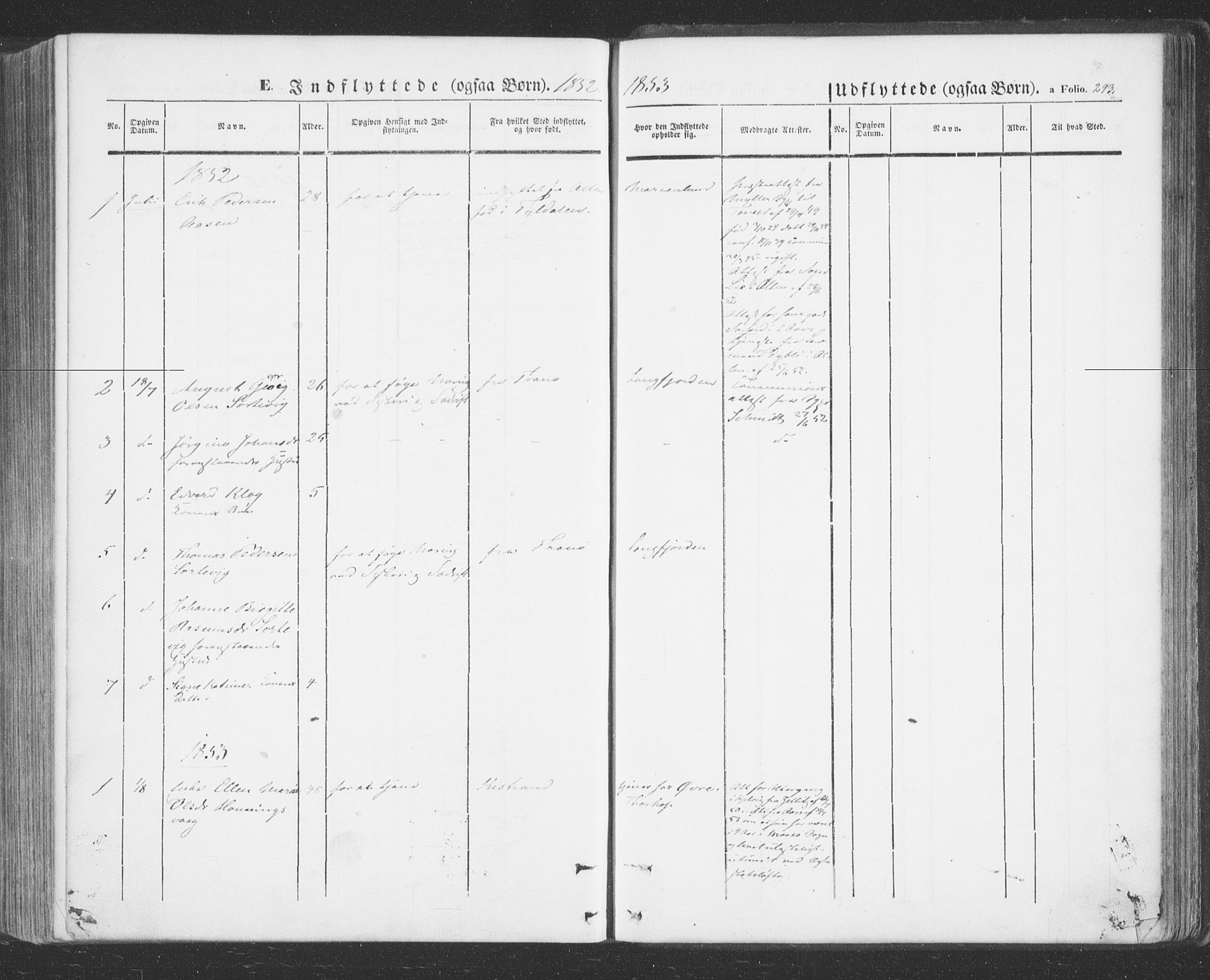 Tana sokneprestkontor, SATØ/S-1334/H/Ha/L0001kirke: Parish register (official) no. 1, 1846-1861, p. 293