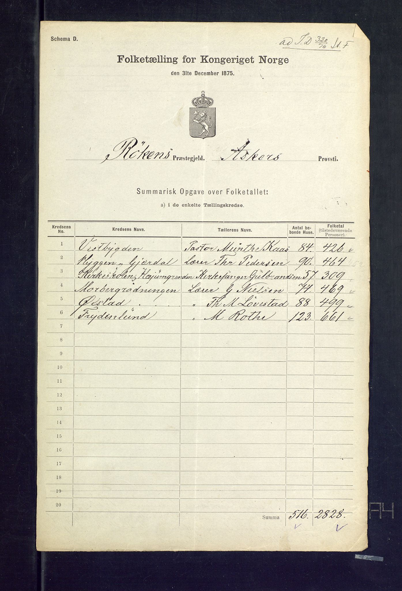 SAKO, 1875 census for 0627P Røyken, 1875, p. 27