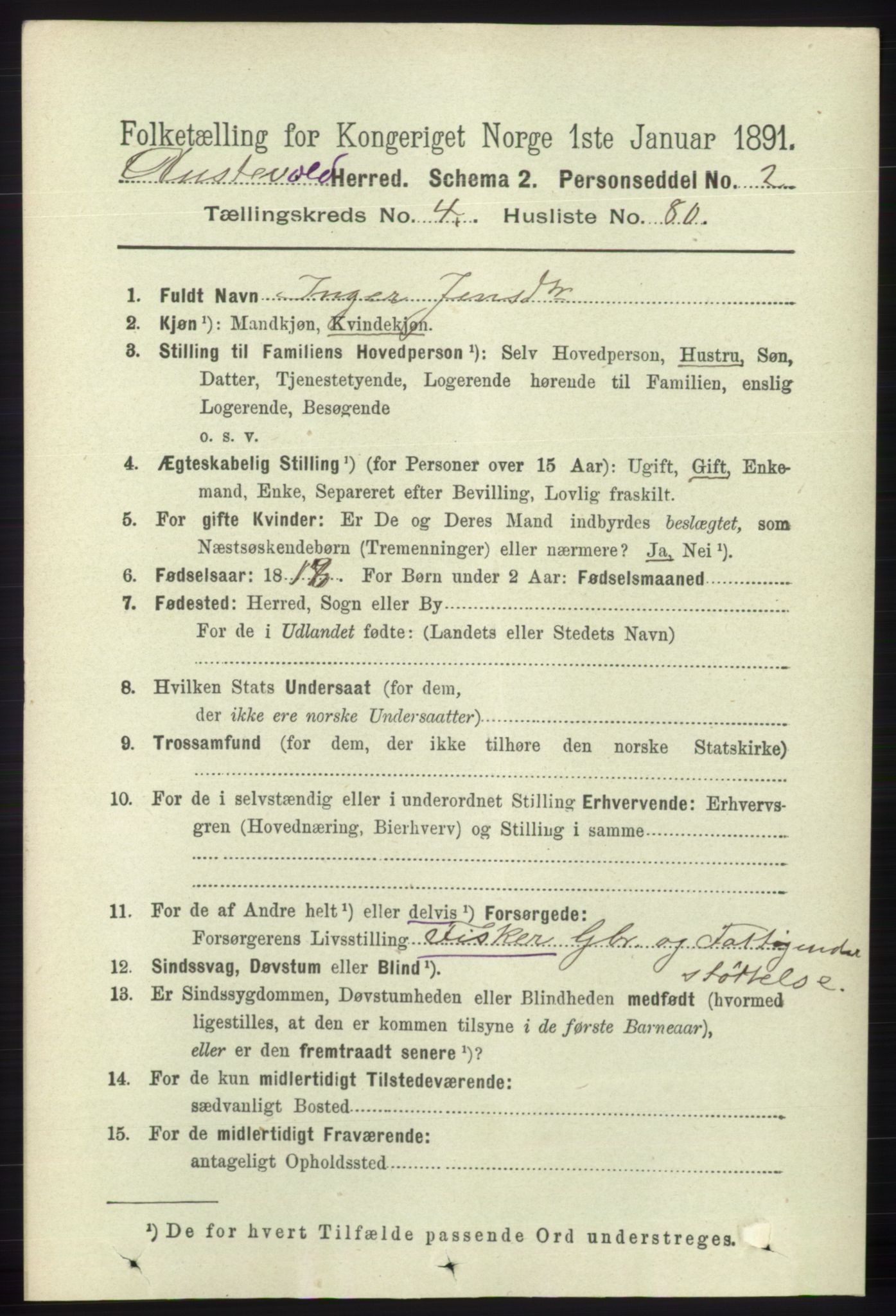 RA, 1891 census for 1244 Austevoll, 1891, p. 1894