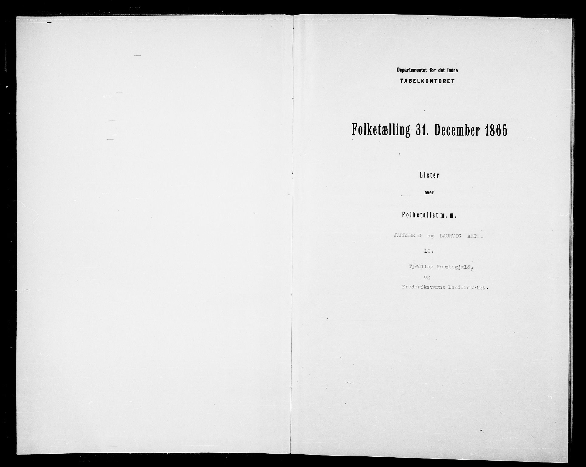 RA, 1865 census for Tjølling, 1865, p. 3