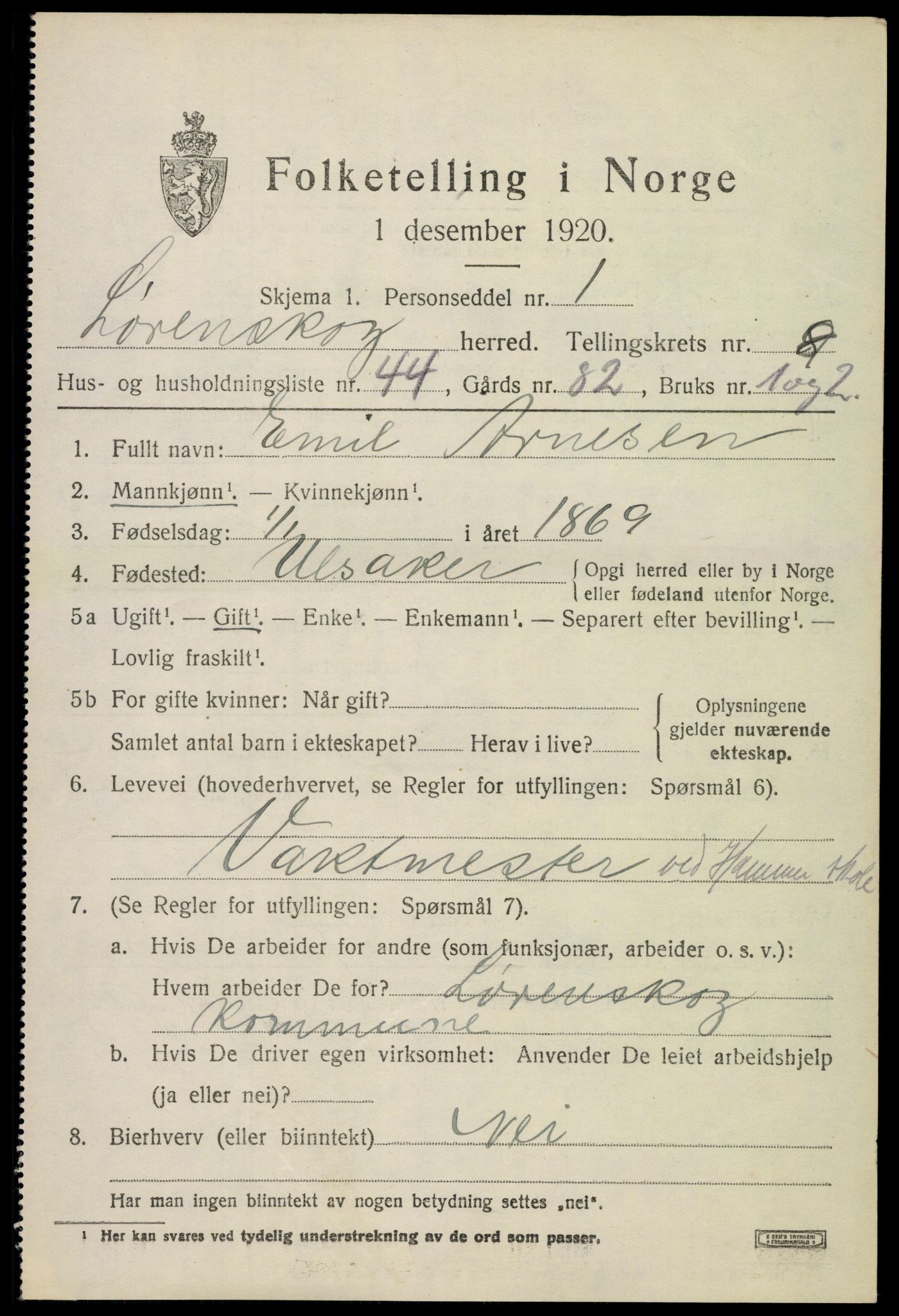 SAO, 1920 census for Lørenskog, 1920, p. 6722