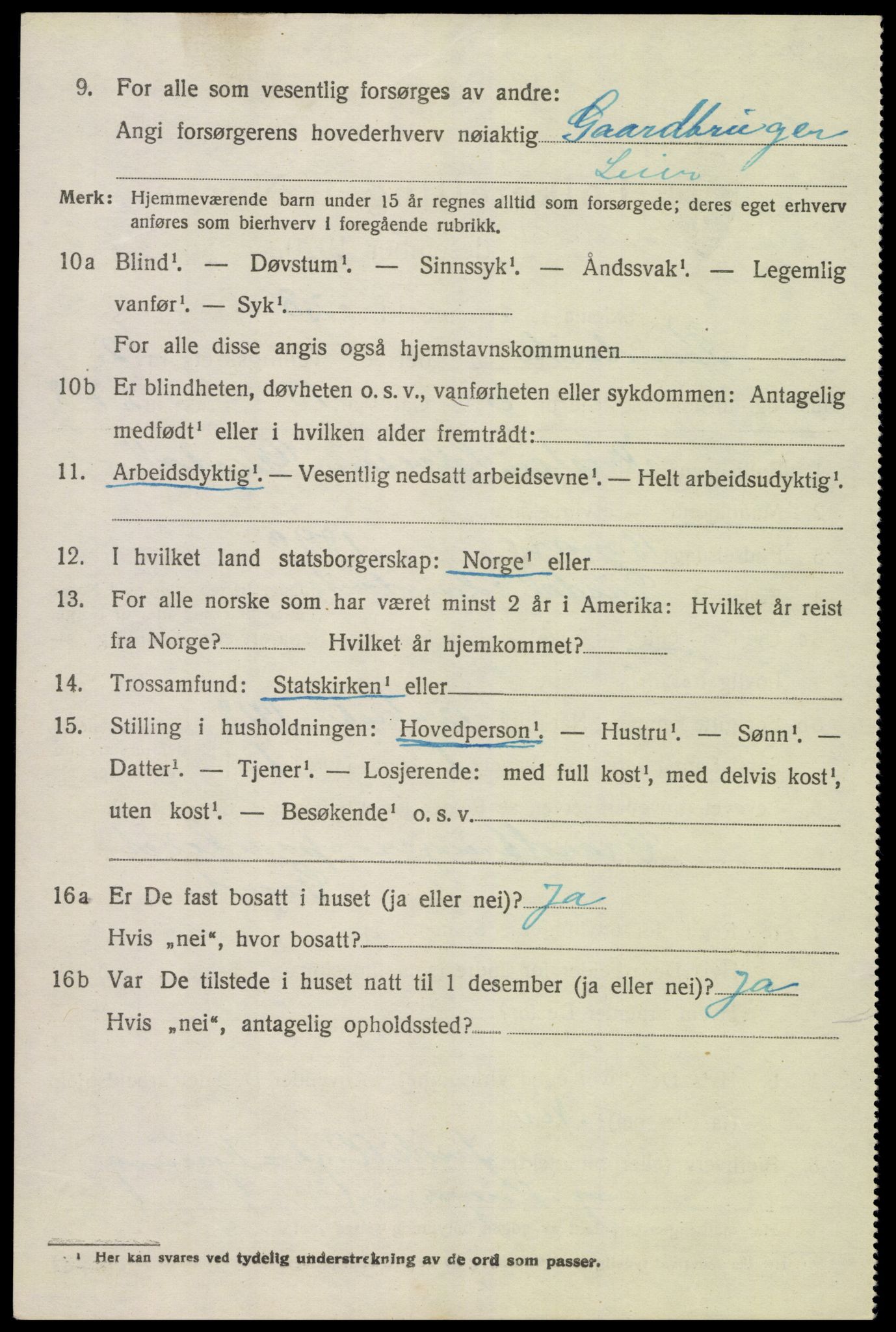 SAK, 1920 census for Landvik, 1920, p. 1827