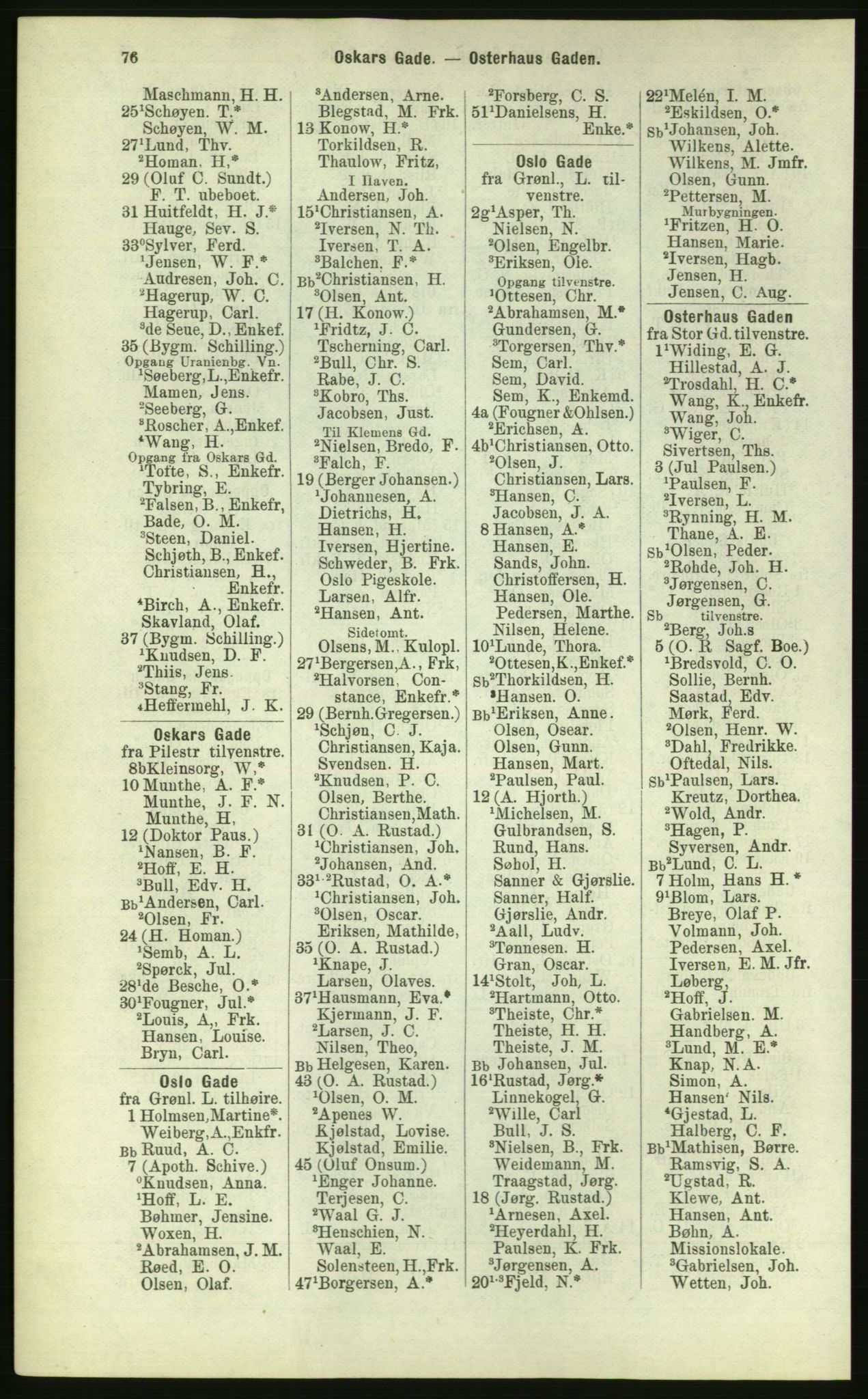 Kristiania/Oslo adressebok, PUBL/-, 1884, p. 76