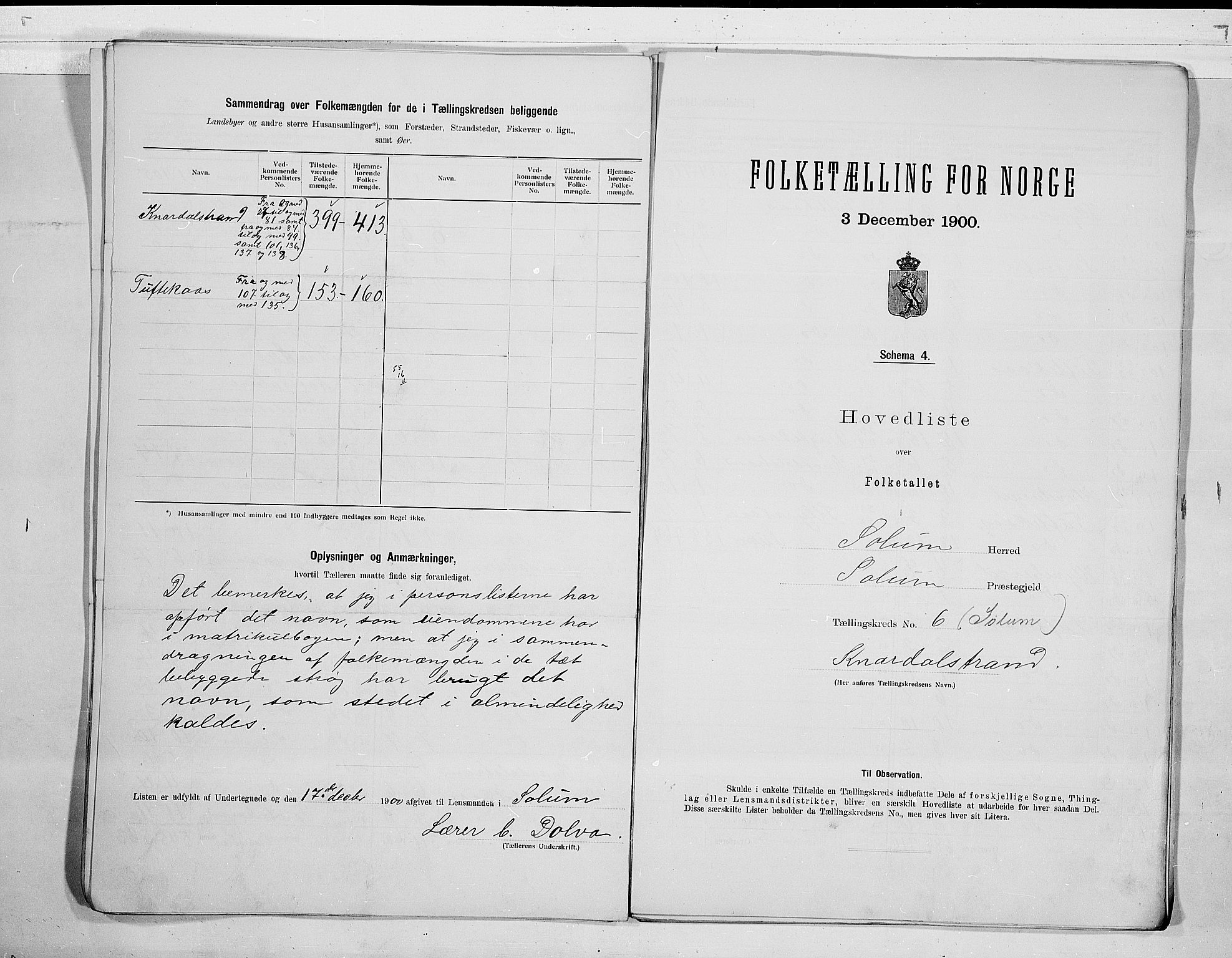 SAKO, 1900 census for Solum, 1900, p. 16