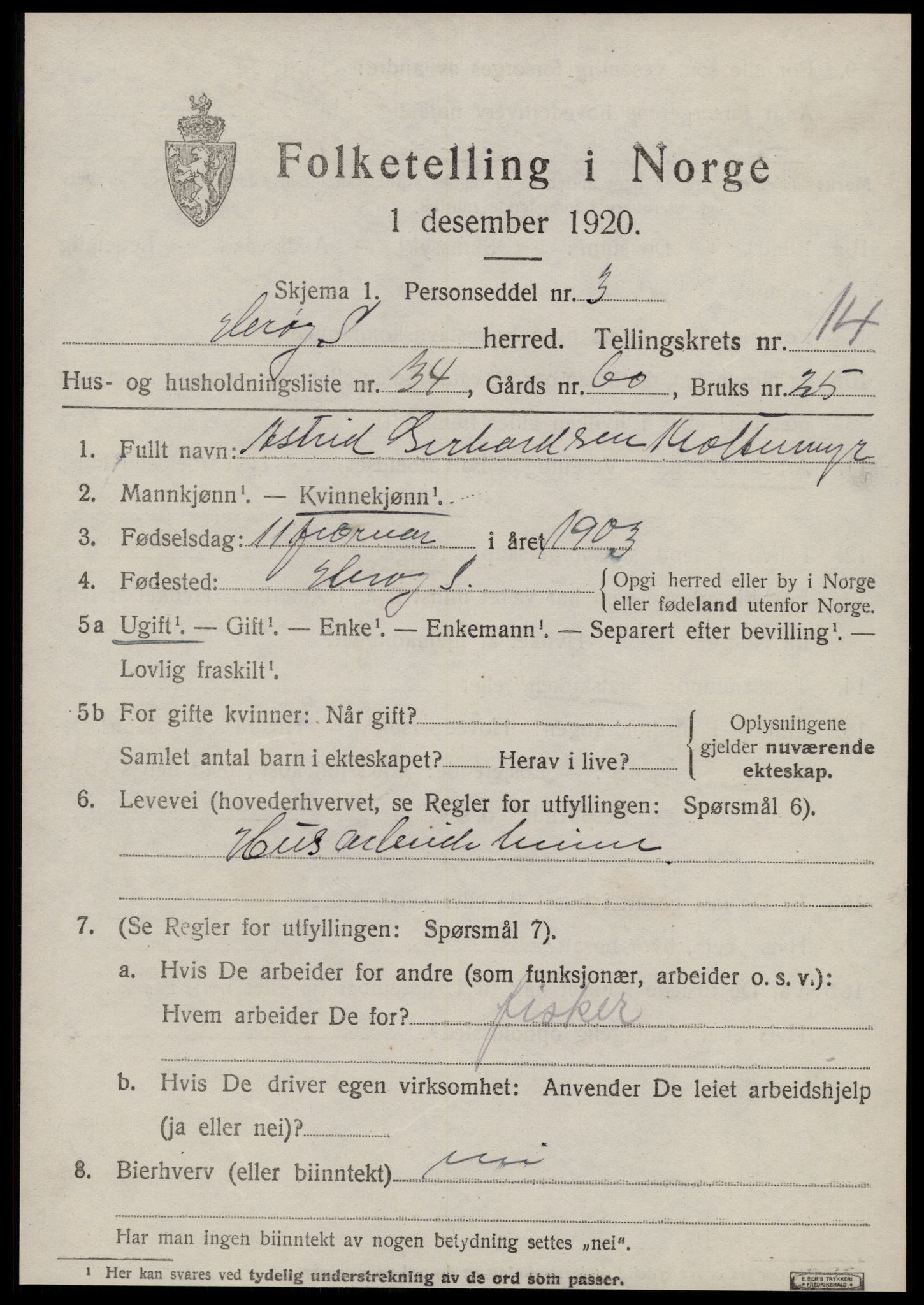 SAT, 1920 census for Herøy (MR), 1920, p. 9025