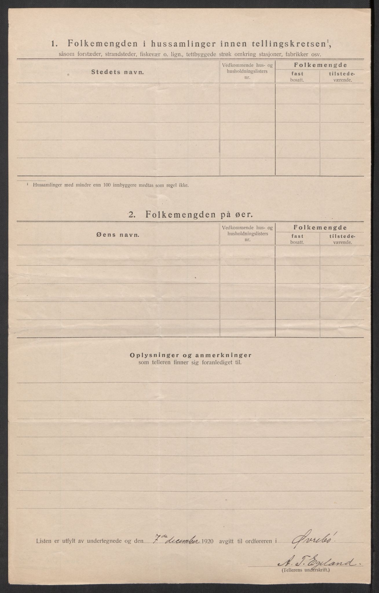 SAK, 1920 census for Øvrebø, 1920, p. 19