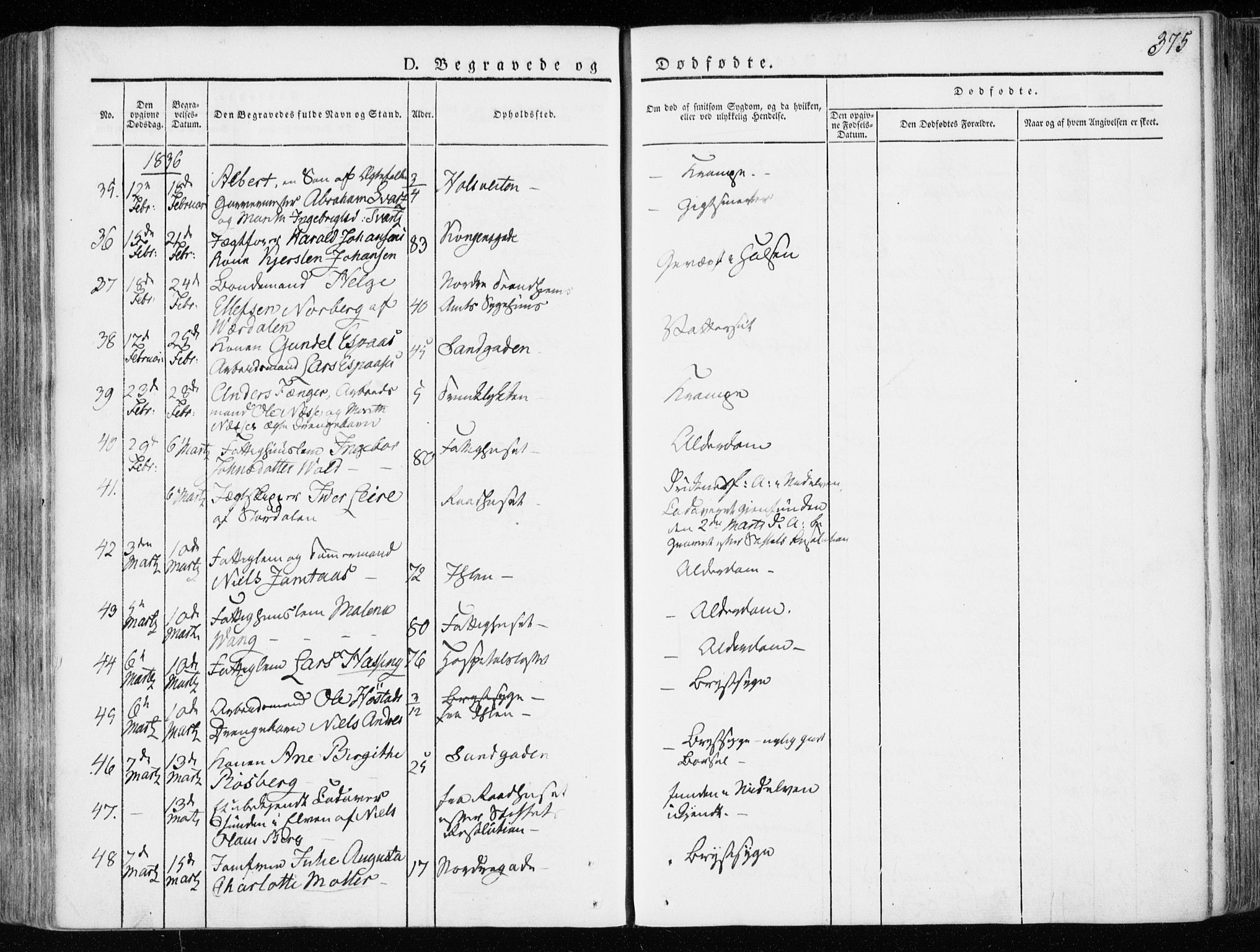 Ministerialprotokoller, klokkerbøker og fødselsregistre - Sør-Trøndelag, AV/SAT-A-1456/601/L0047: Parish register (official) no. 601A15, 1831-1839, p. 375