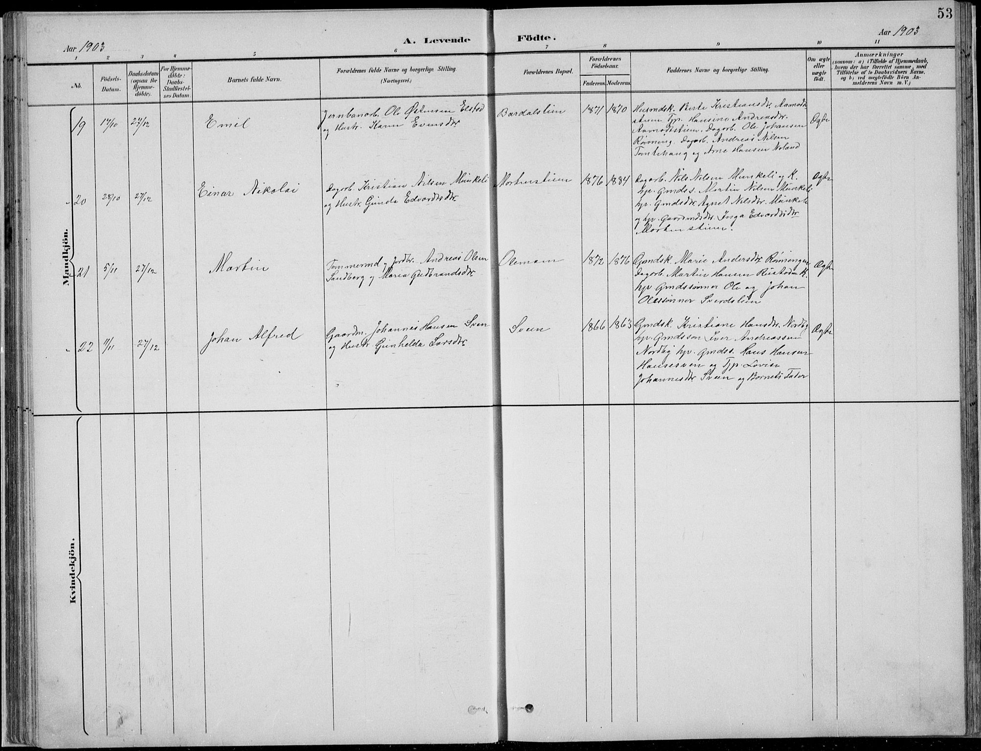 Nordre Land prestekontor, SAH/PREST-124/H/Ha/Hab/L0013: Parish register (copy) no. 13, 1891-1904, p. 53