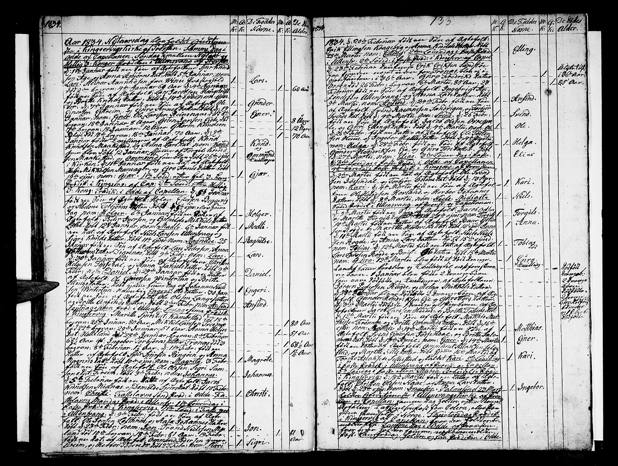 Ullensvang sokneprestembete, SAB/A-78701/H/Haa: Parish register (official) no. A 8, 1804-1835, p. 133