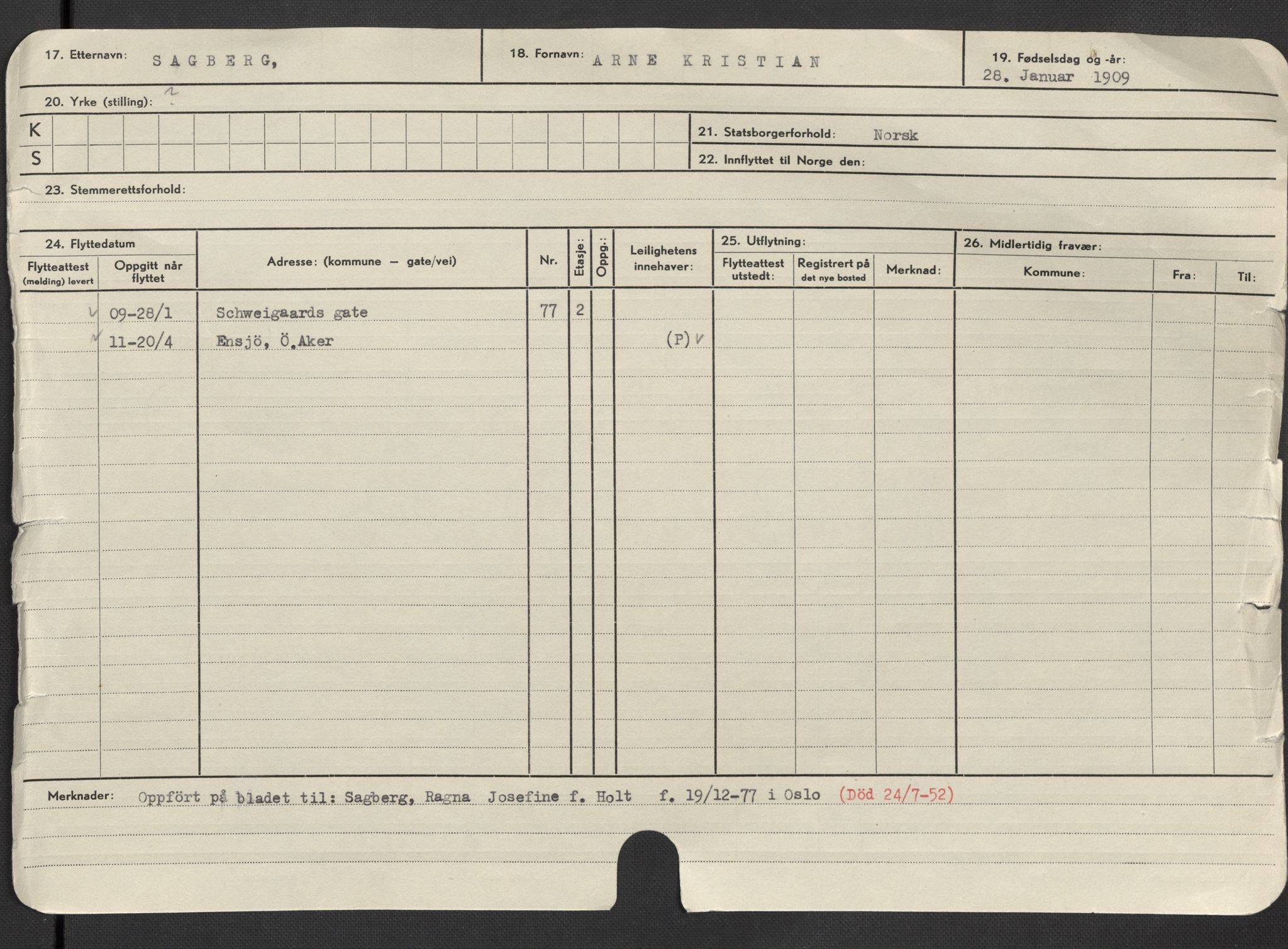 Oslo folkeregister, Registerkort, AV/SAO-A-11715/F/Fa/Fac/L0010: Menn, 1906-1914, p. 7a
