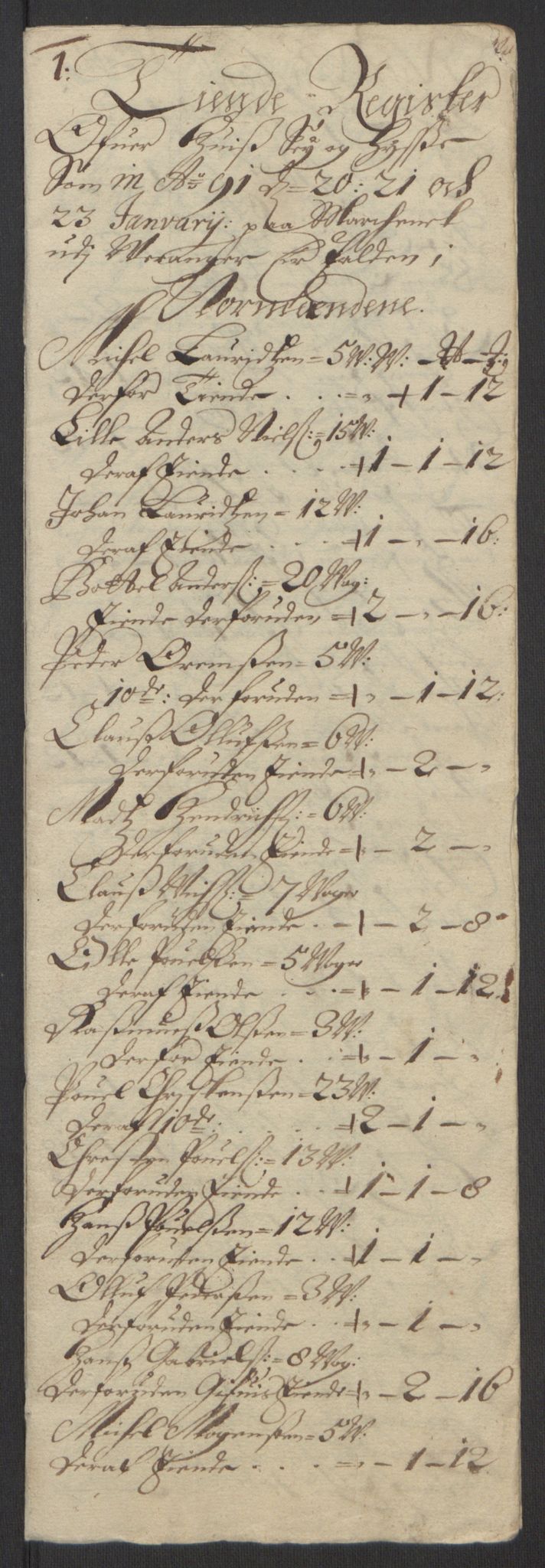 Rentekammeret inntil 1814, Reviderte regnskaper, Fogderegnskap, RA/EA-4092/R69/L4851: Fogderegnskap Finnmark/Vardøhus, 1691-1700, p. 43