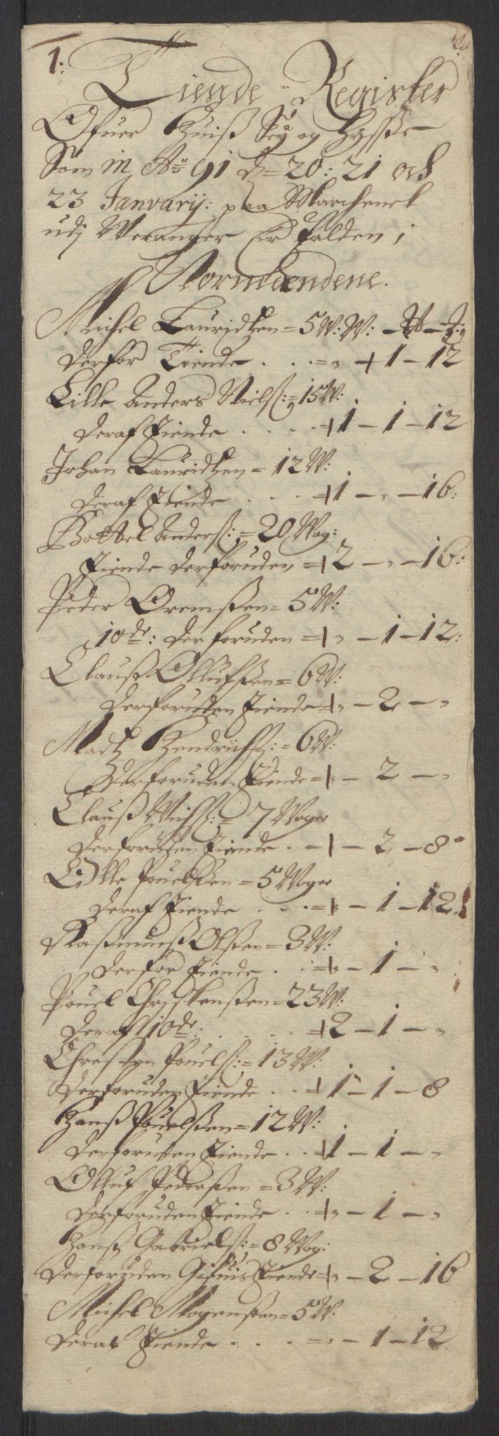 Rentekammeret inntil 1814, Reviderte regnskaper, Fogderegnskap, AV/RA-EA-4092/R69/L4851: Fogderegnskap Finnmark/Vardøhus, 1691-1700, p. 43