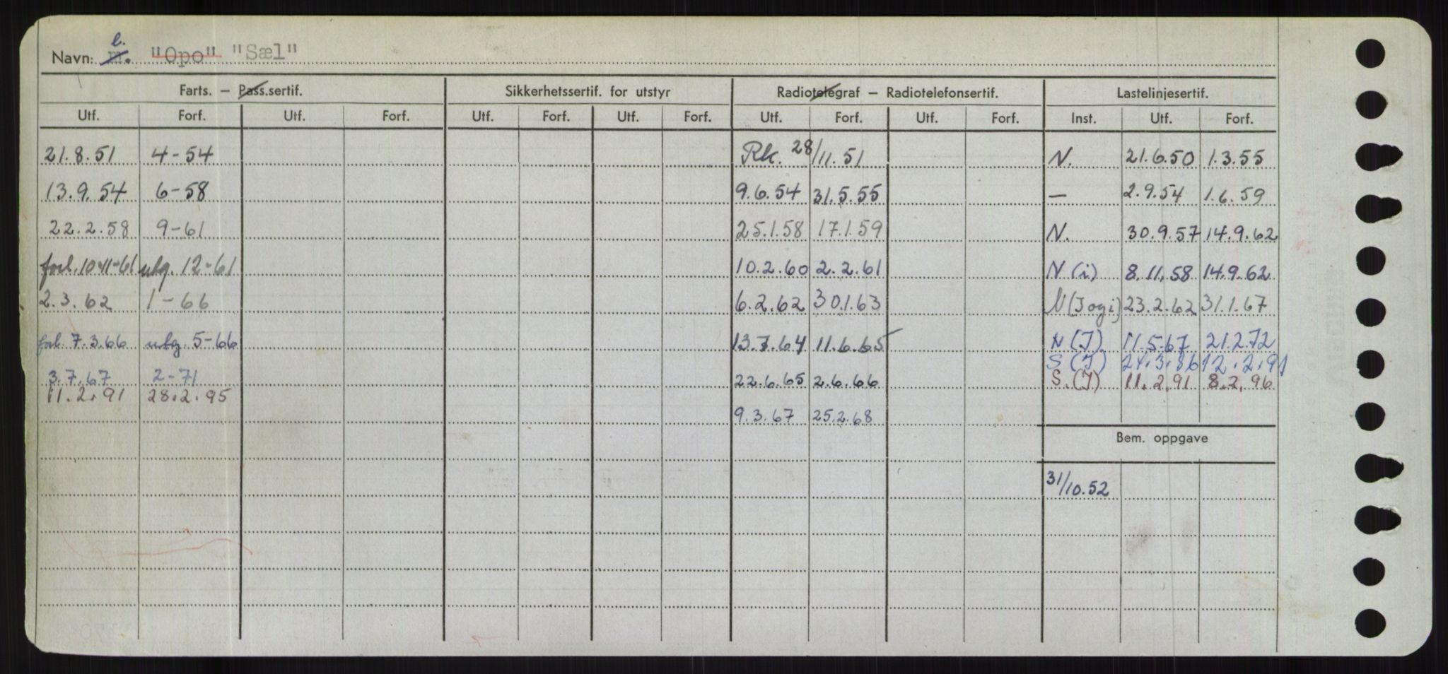 Sjøfartsdirektoratet med forløpere, Skipsmålingen, RA/S-1627/H/Hc/L0001: Lektere, A-Y, p. 410