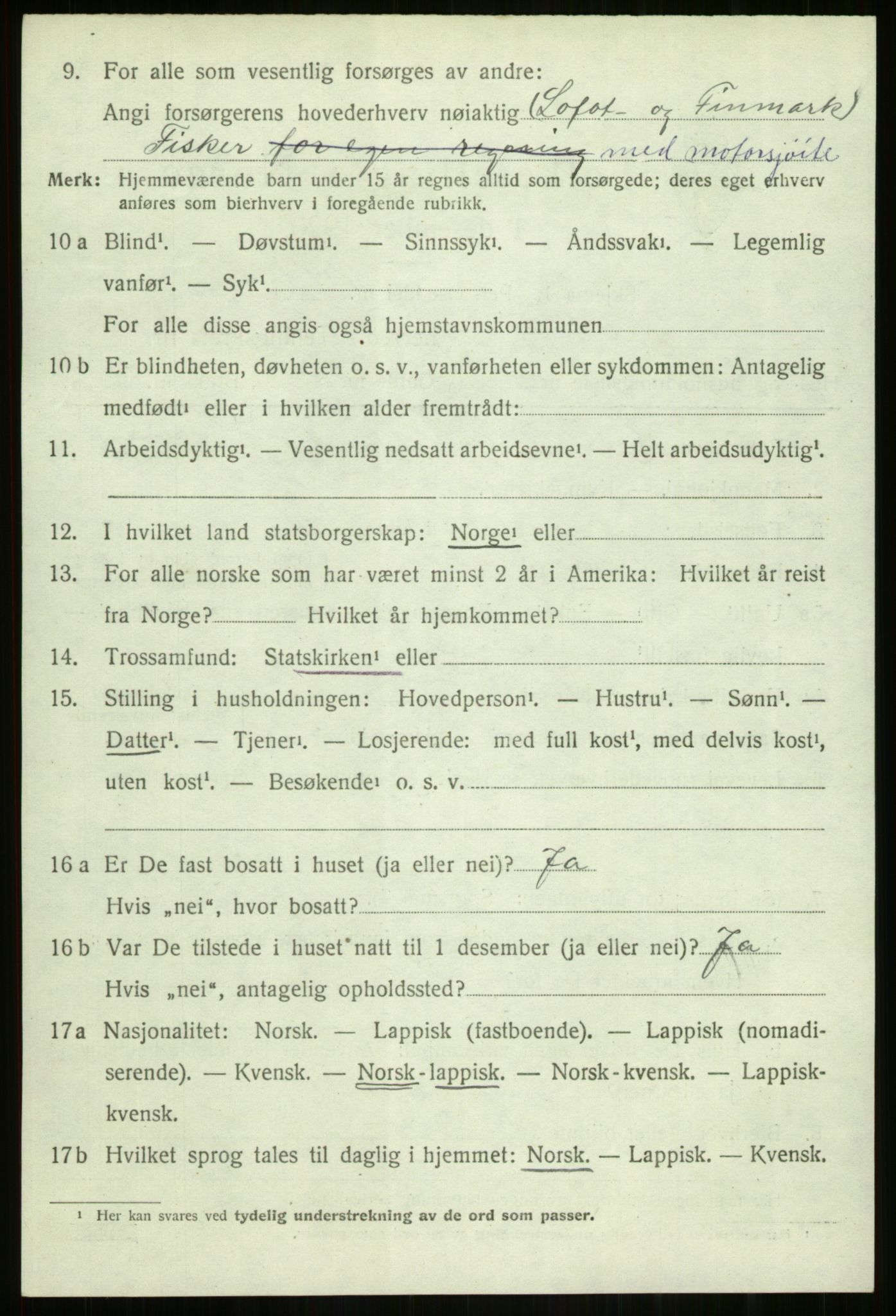 SATØ, 1920 census for Dyrøy, 1920, p. 1806