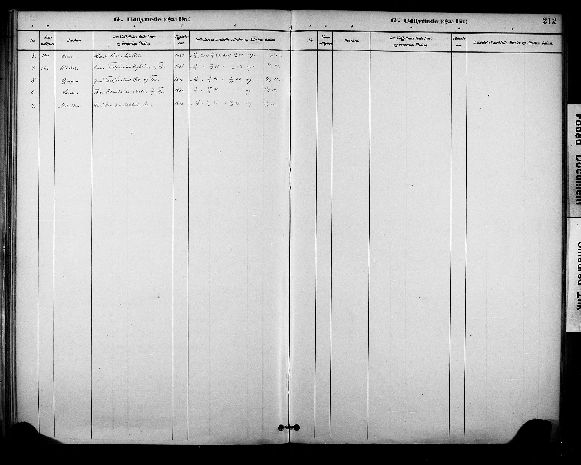 Sauherad kirkebøker, SAKO/A-298/F/Fa/L0009: Parish register (official) no. I 9, 1887-1912, p. 212