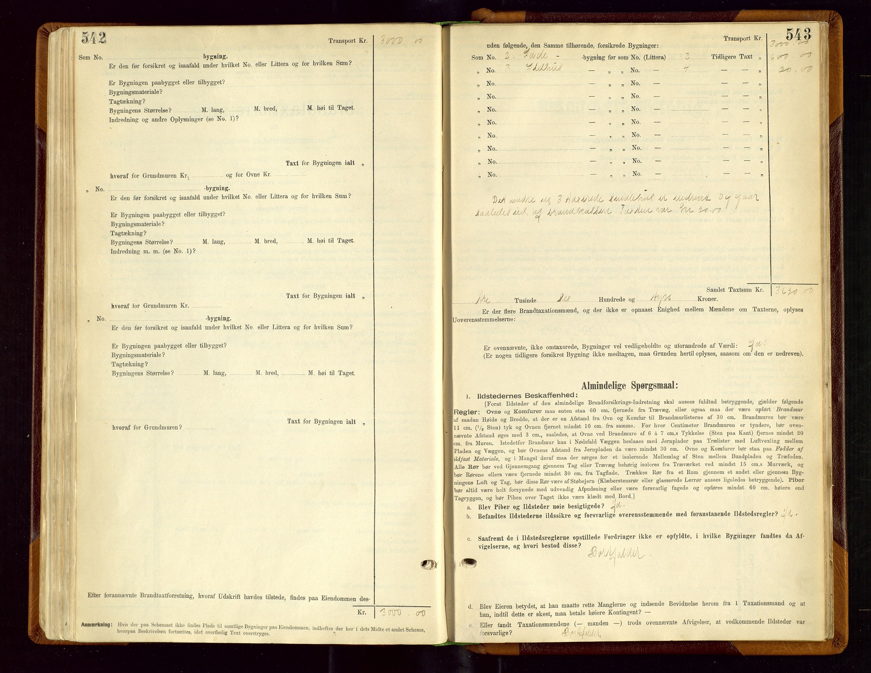 Sauda lensmannskontor, AV/SAST-A-100177/Gob/L0001: Branntakstprotokoll - skjematakst, 1894-1914, p. 542-543