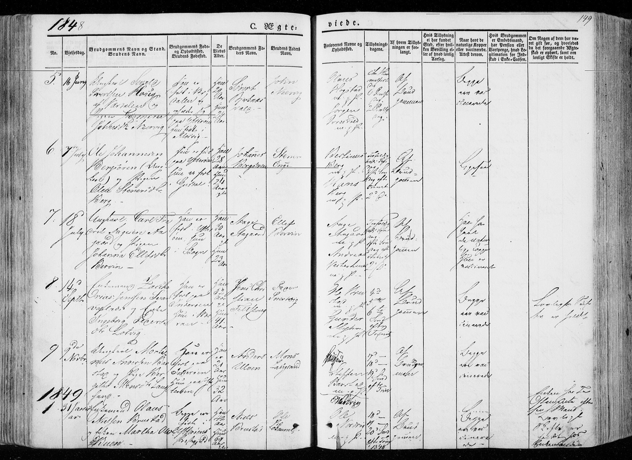 Ministerialprotokoller, klokkerbøker og fødselsregistre - Nord-Trøndelag, SAT/A-1458/722/L0218: Parish register (official) no. 722A05, 1843-1868, p. 149