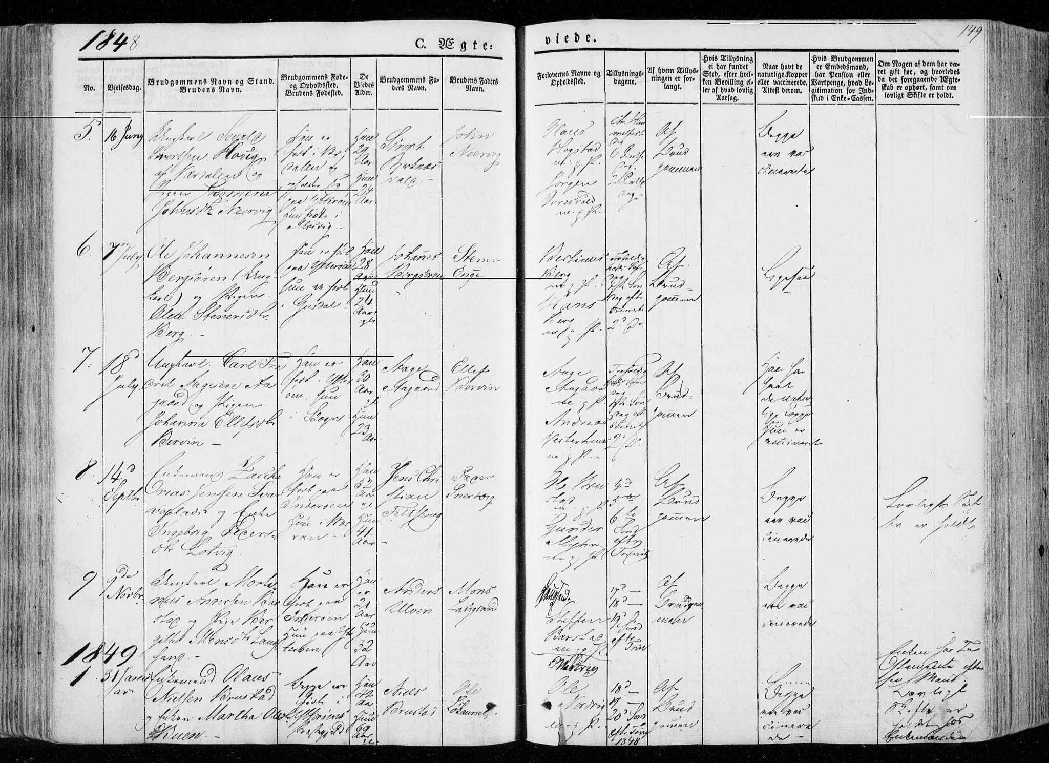 Ministerialprotokoller, klokkerbøker og fødselsregistre - Nord-Trøndelag, AV/SAT-A-1458/722/L0218: Parish register (official) no. 722A05, 1843-1868, p. 149