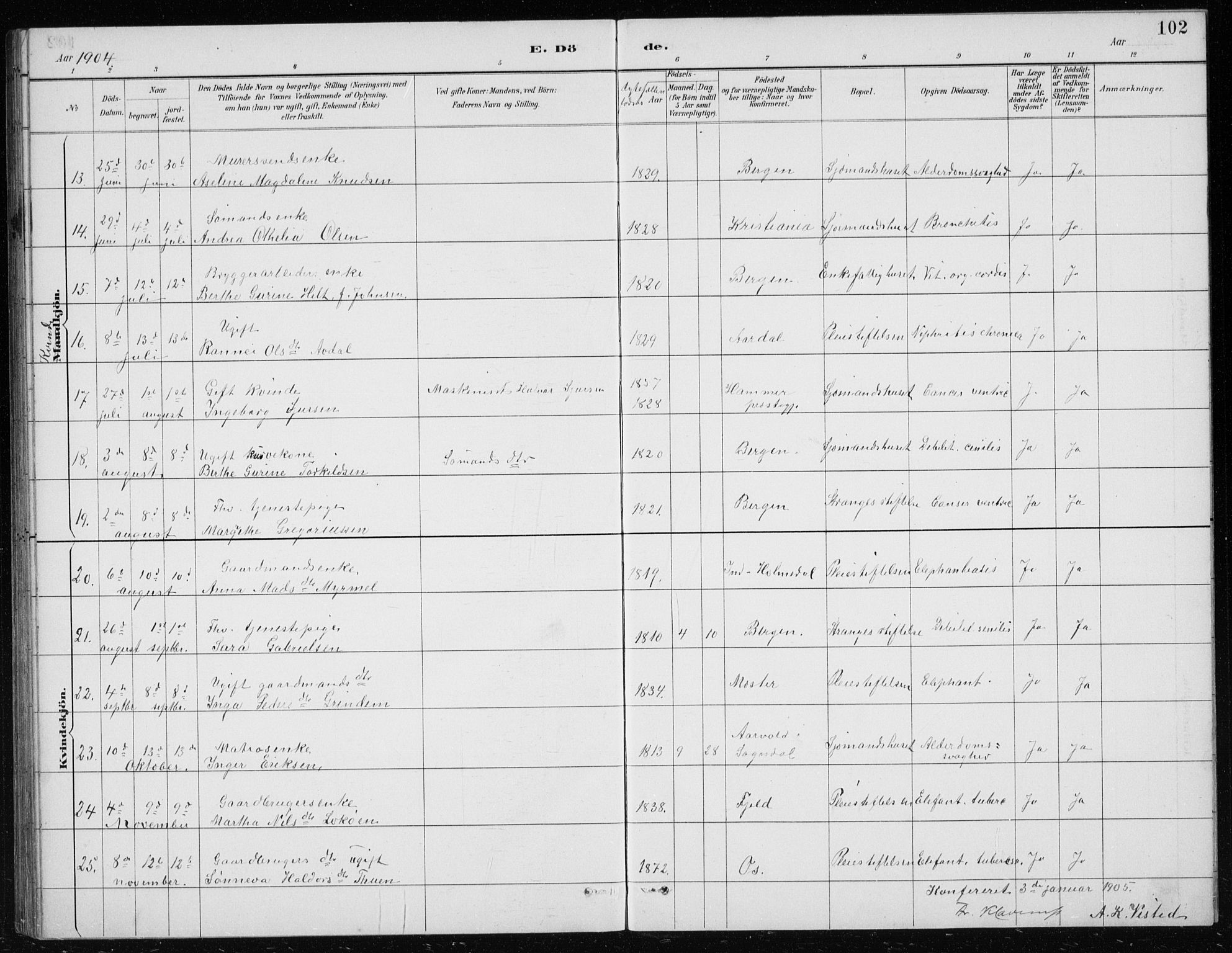 St. Jørgens hospital og Årstad sokneprestembete, SAB/A-99934: Parish register (copy) no. A 10, 1886-1910, p. 102