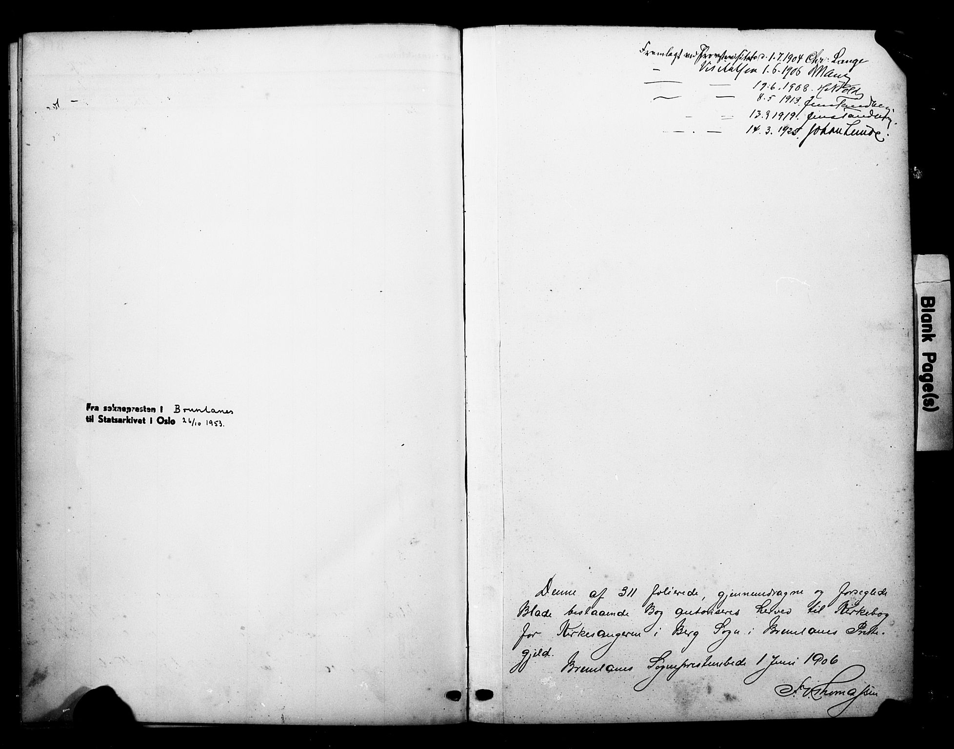 Brunlanes kirkebøker, AV/SAKO-A-342/G/Gb/L0003: Parish register (copy) no. II 3, 1903-1928