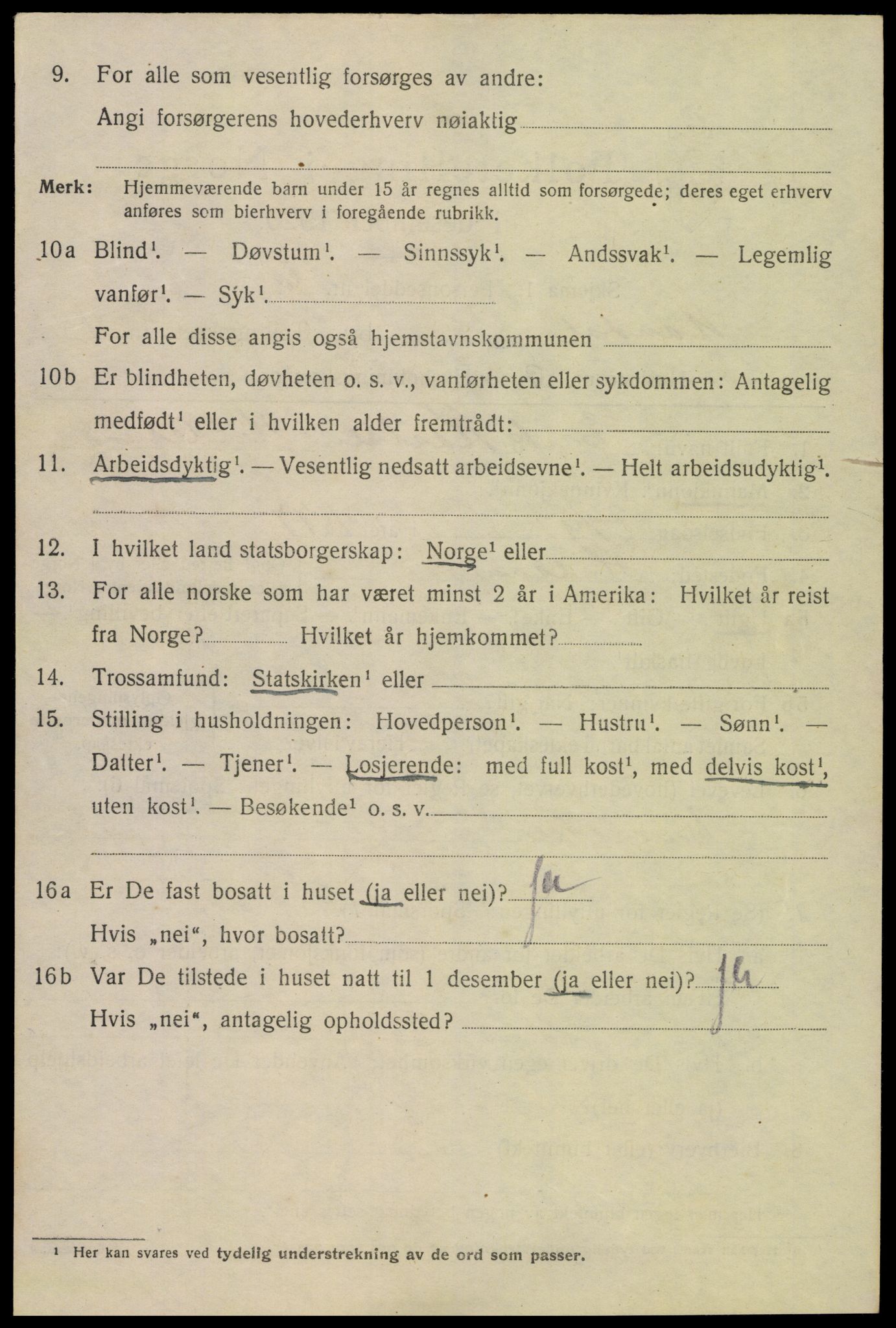 SAK, 1920 census for Mandal, 1920, p. 3302