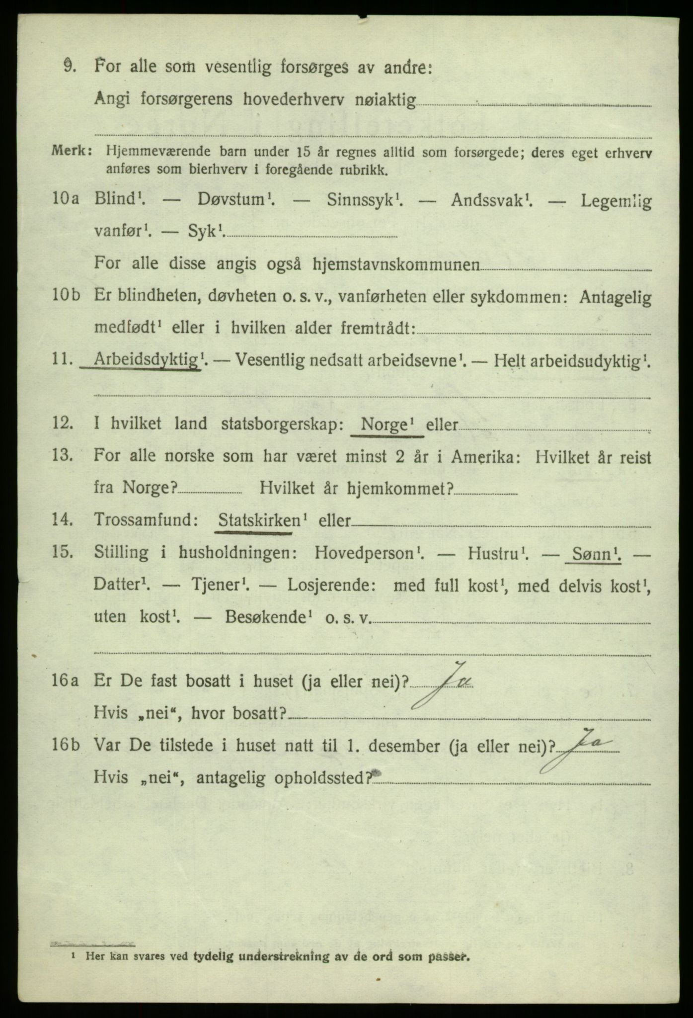 SAB, 1920 census for Haus, 1920, p. 6706