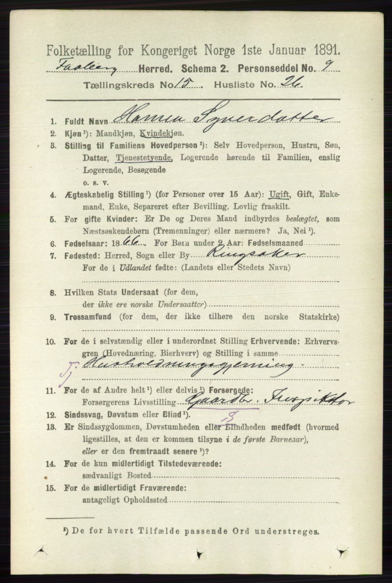 RA, 1891 census for 0524 Fåberg, 1891, p. 6063