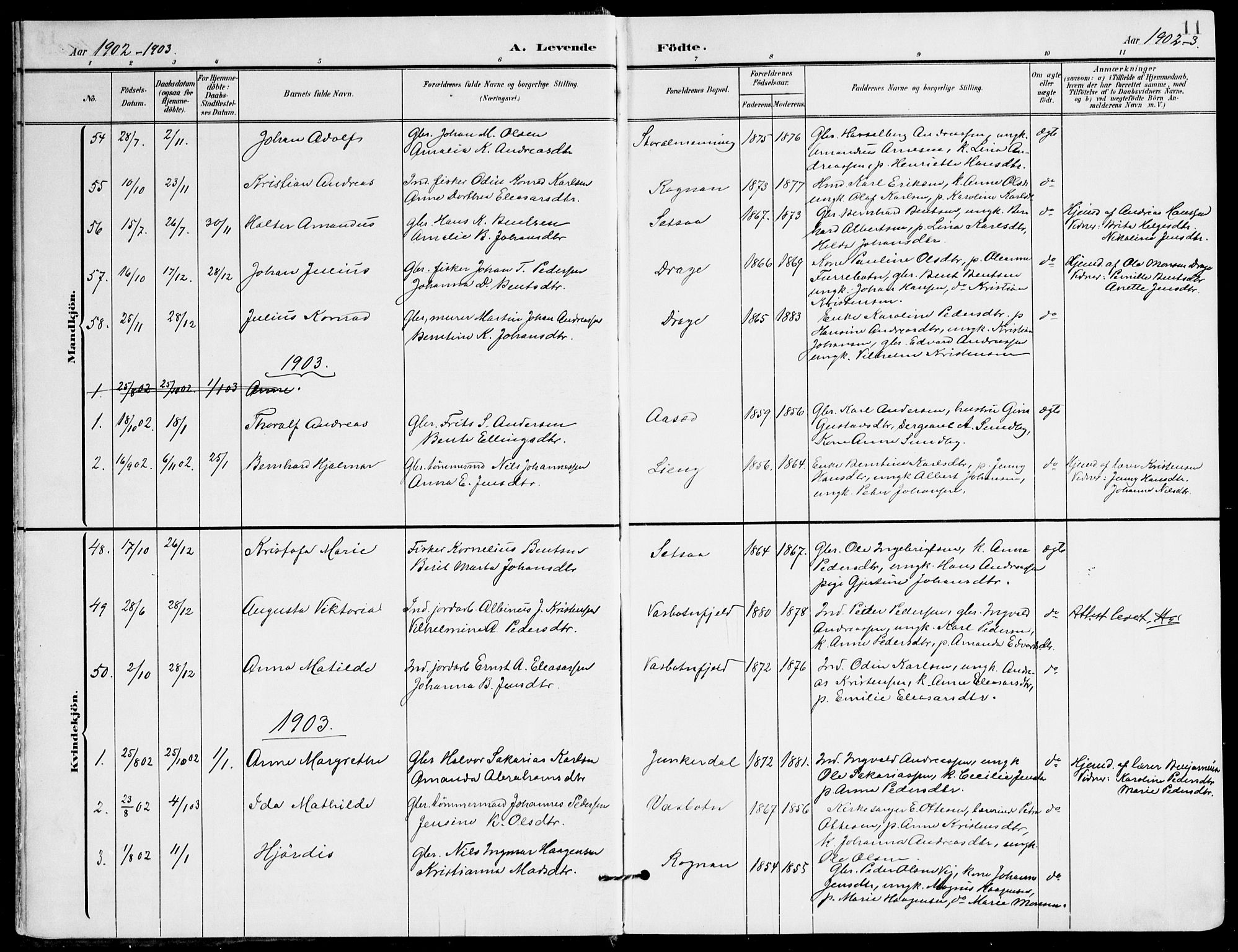 Ministerialprotokoller, klokkerbøker og fødselsregistre - Nordland, SAT/A-1459/847/L0672: Parish register (official) no. 847A12, 1902-1919, p. 11