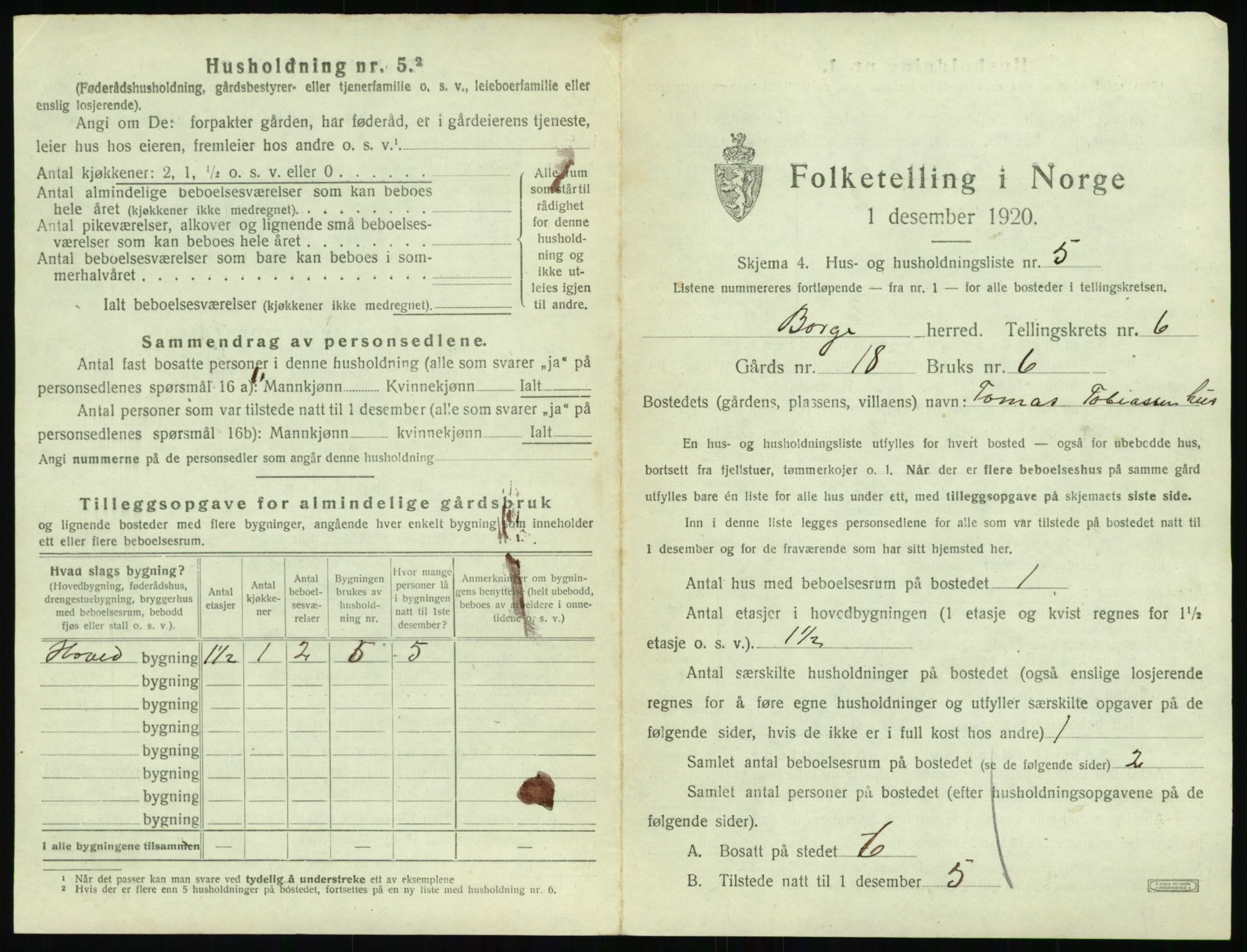 SAT, 1920 census for Borge, 1920, p. 679