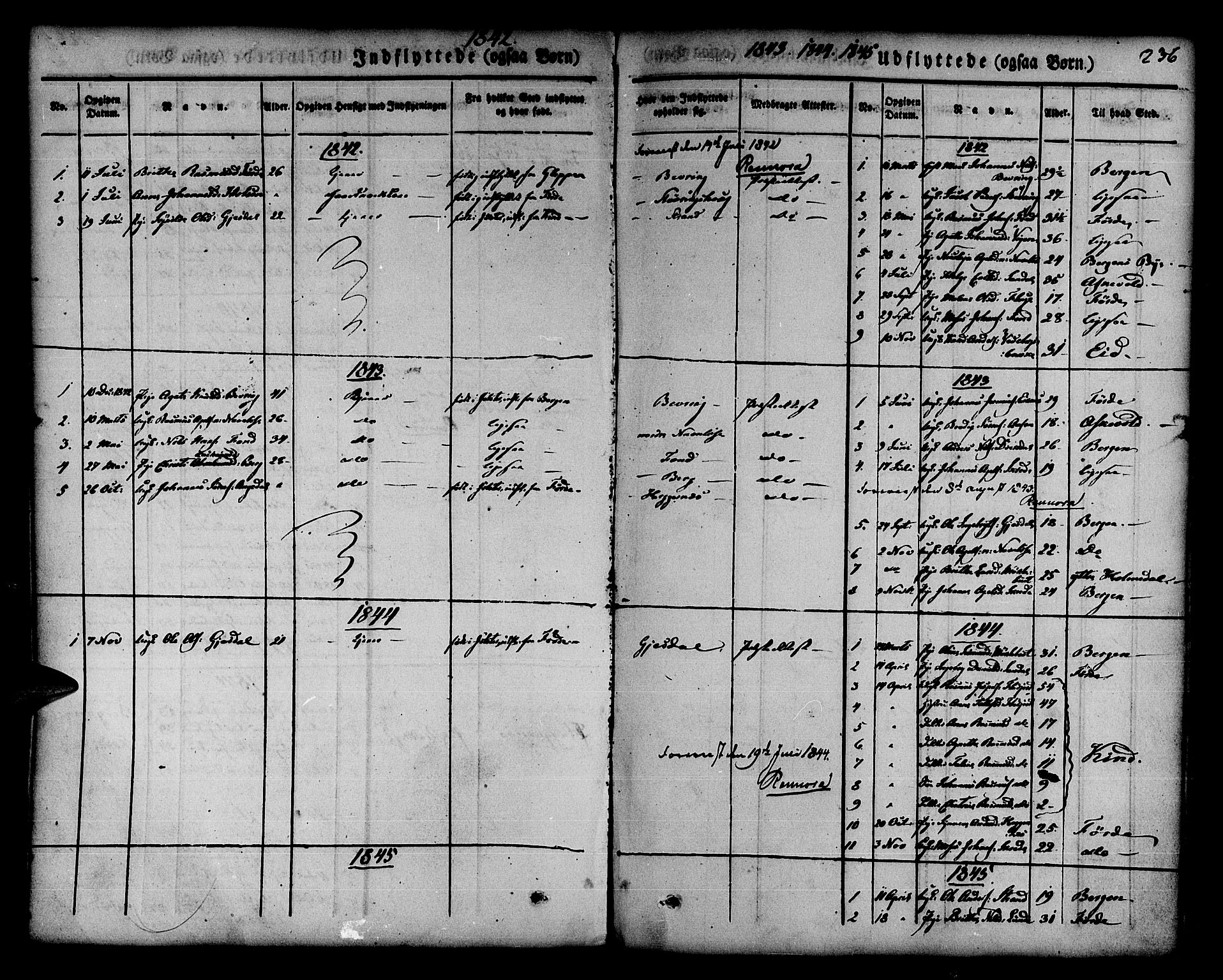Jølster sokneprestembete, SAB/A-80701/H/Haa/Haaa/L0009: Parish register (official) no. A 9, 1833-1848, p. 236
