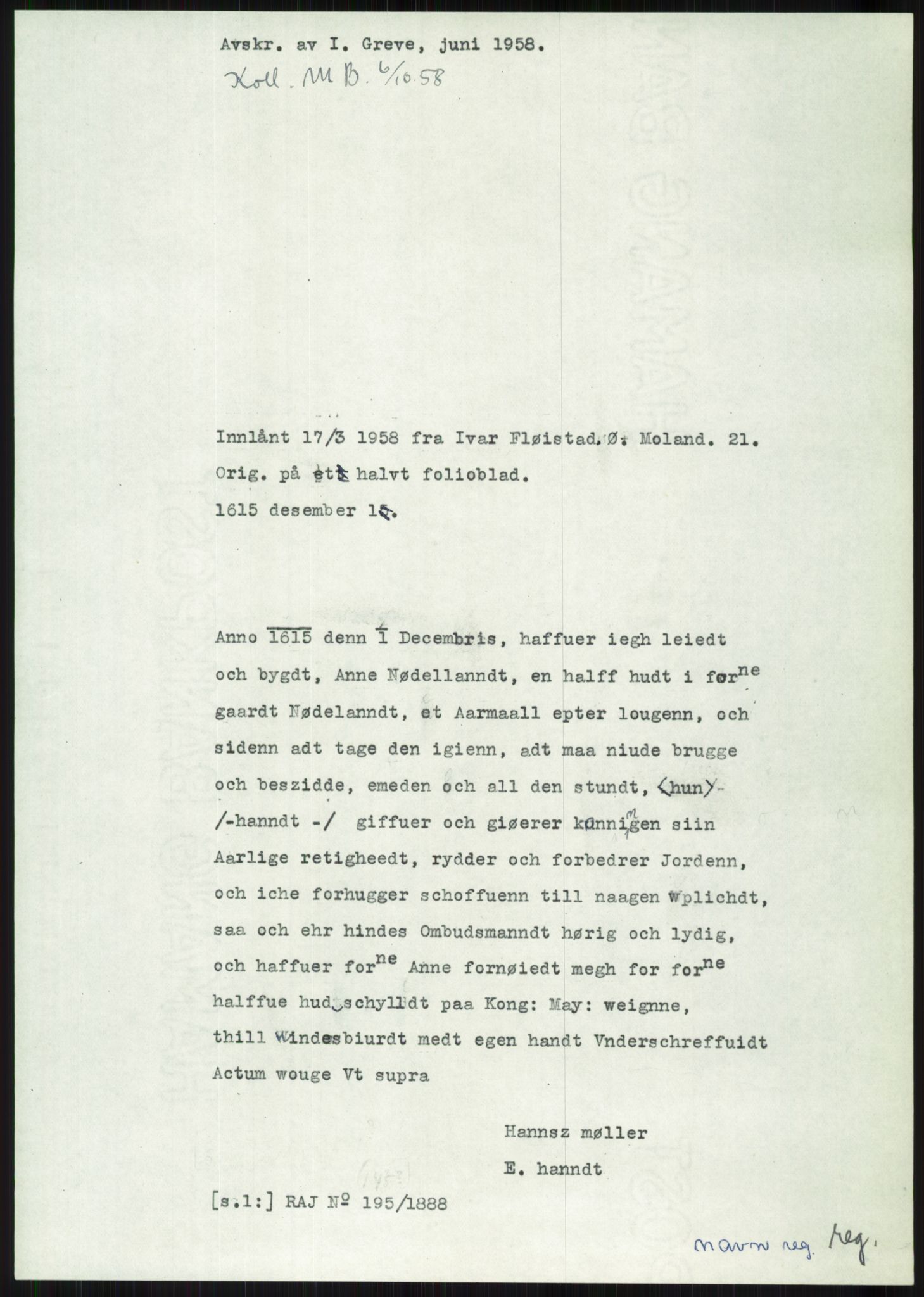 Samlinger til kildeutgivelse, Diplomavskriftsamlingen, AV/RA-EA-4053/H/Ha, p. 2075