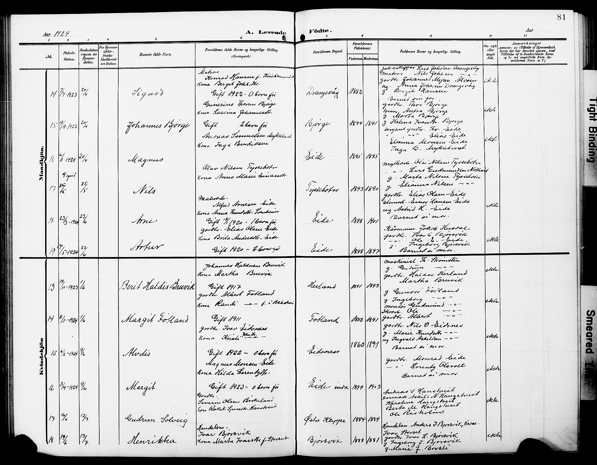 Hosanger sokneprestembete, AV/SAB-A-75801/H/Hab: Parish register (copy) no. A 4, 1904-1927, p. 81