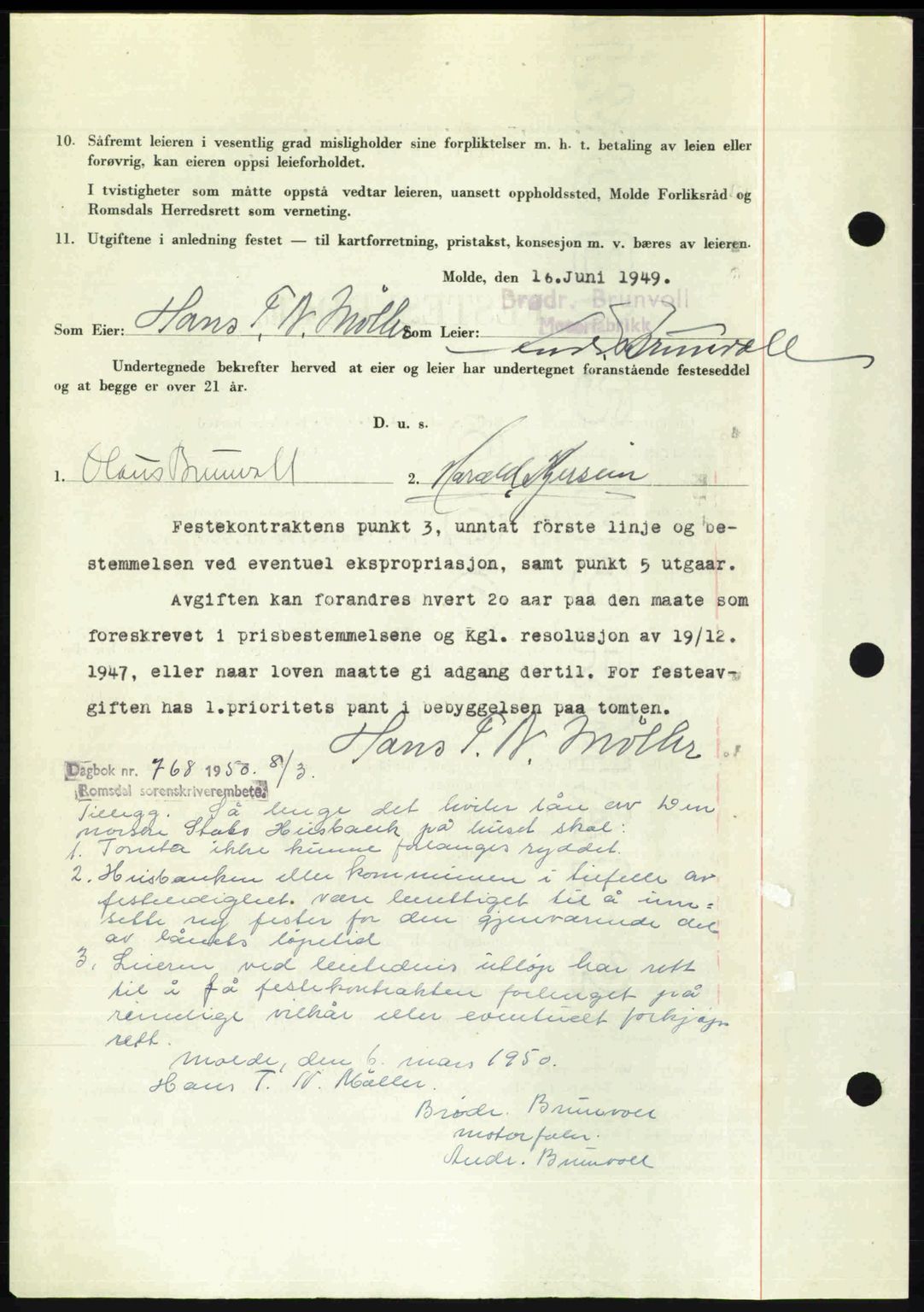 Romsdal sorenskriveri, AV/SAT-A-4149/1/2/2C: Mortgage book no. A31, 1949-1949, Diary no: : 3094/1949