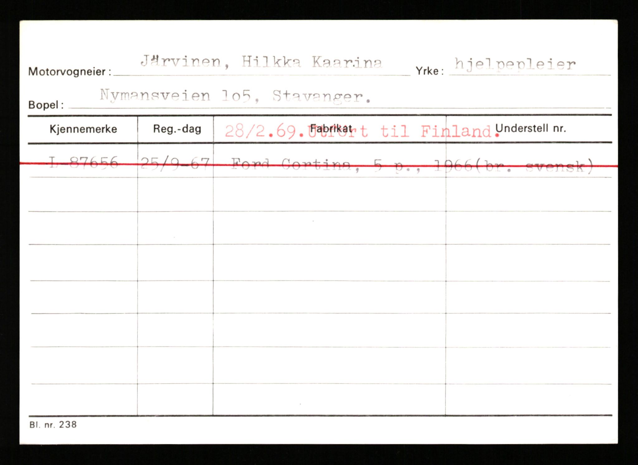 Stavanger trafikkstasjon, AV/SAST-A-101942/0/H/L0019: Jonassen - Kersbergen, 1930-1971, p. 1187