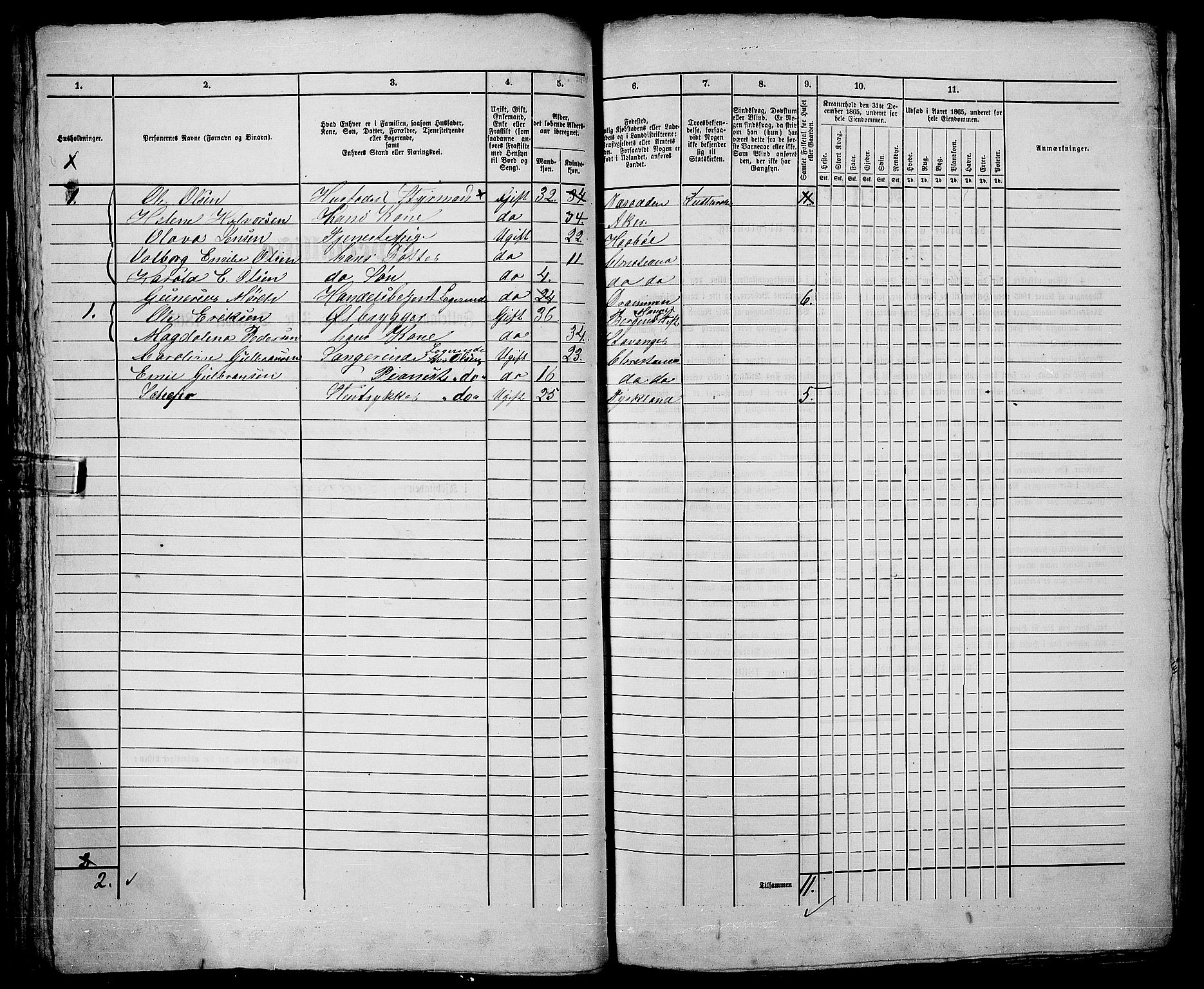 RA, 1865 census for Kristiania, 1865, p. 1174