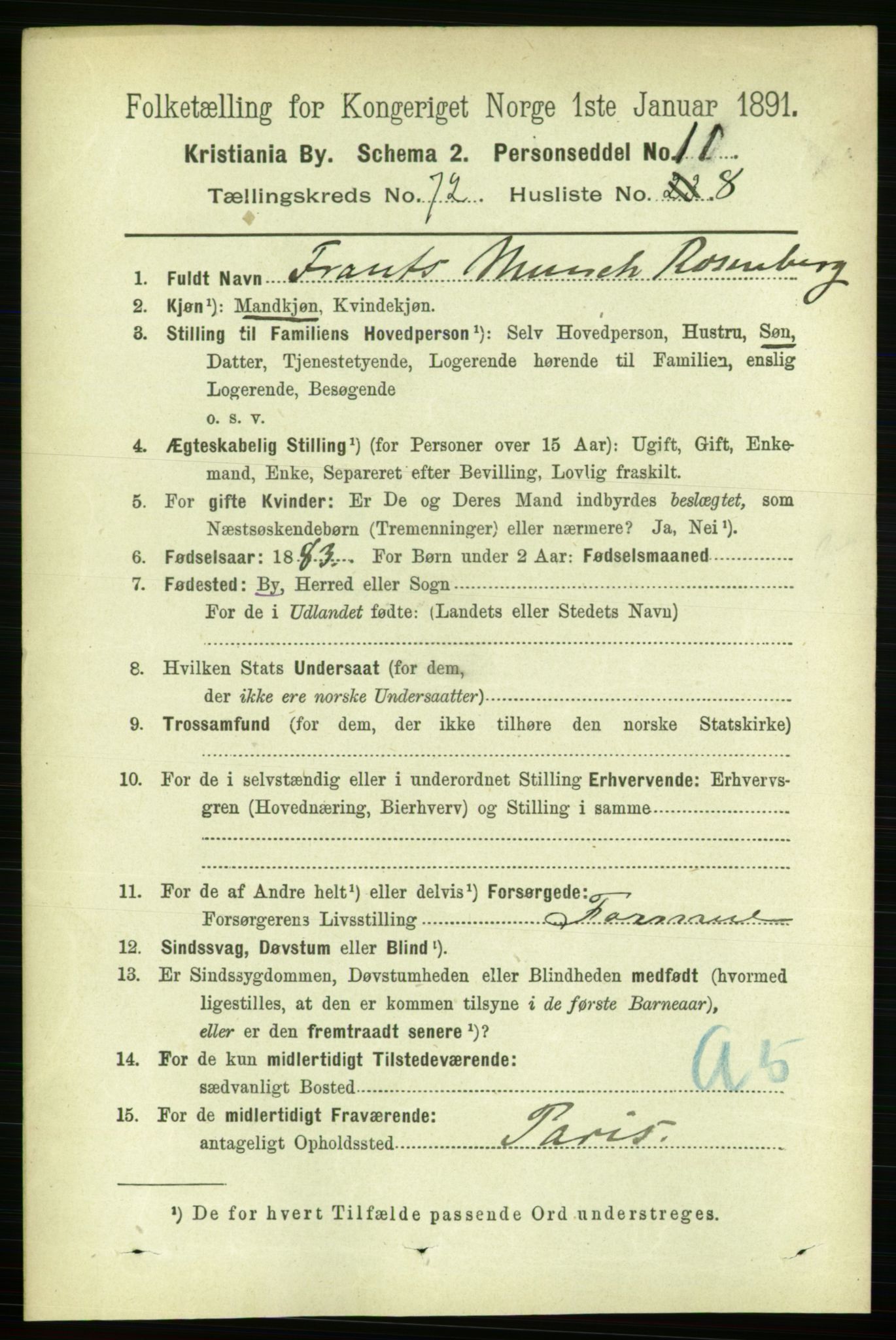 RA, 1891 census for 0301 Kristiania, 1891, p. 39321