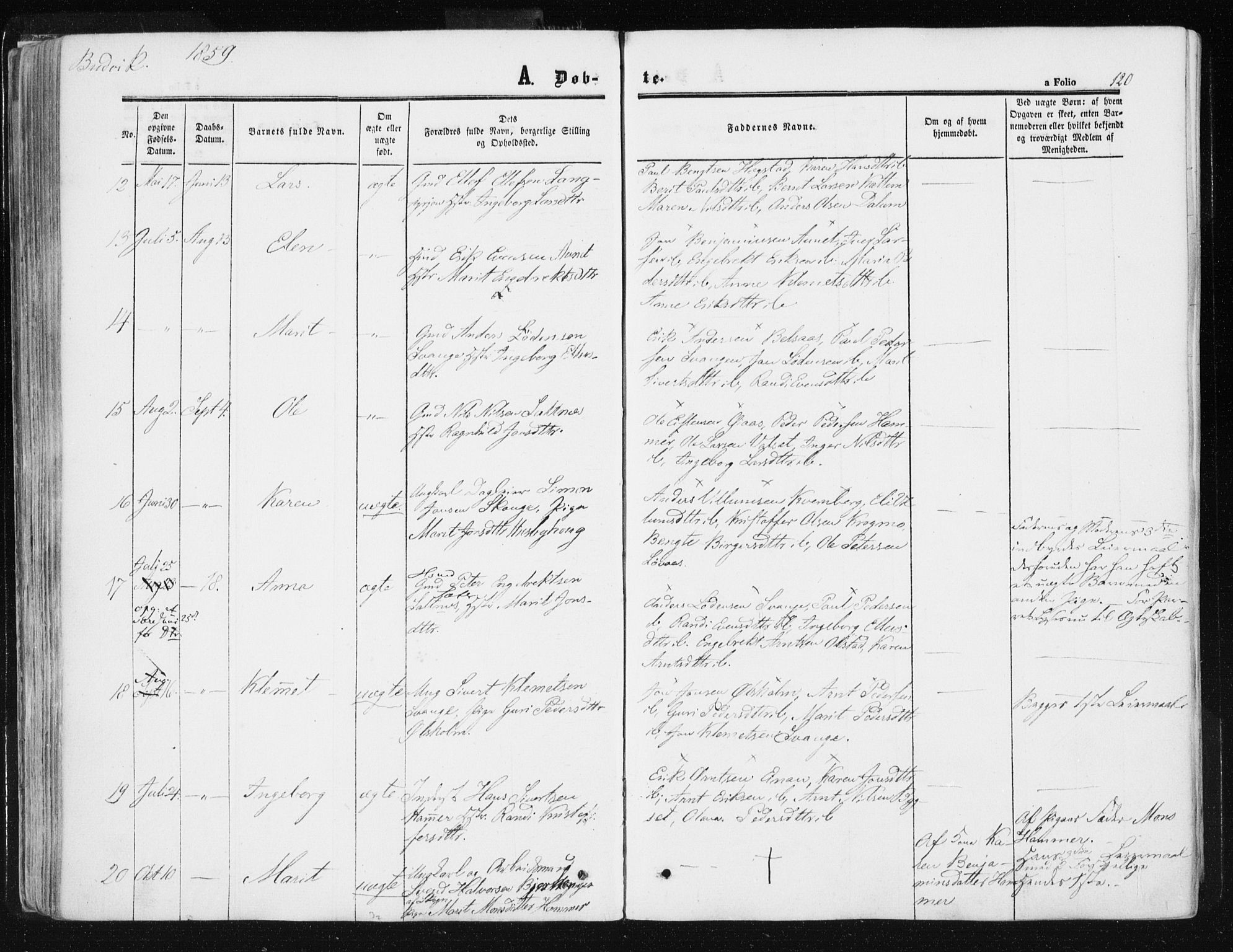 Ministerialprotokoller, klokkerbøker og fødselsregistre - Sør-Trøndelag, SAT/A-1456/612/L0377: Parish register (official) no. 612A09, 1859-1877, p. 120