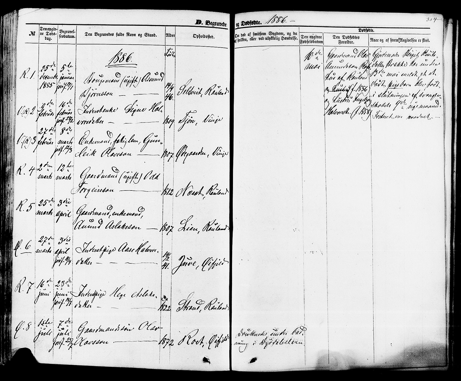 Rauland kirkebøker, SAKO/A-292/F/Fa/L0003: Parish register (official) no. 3, 1859-1886, p. 304