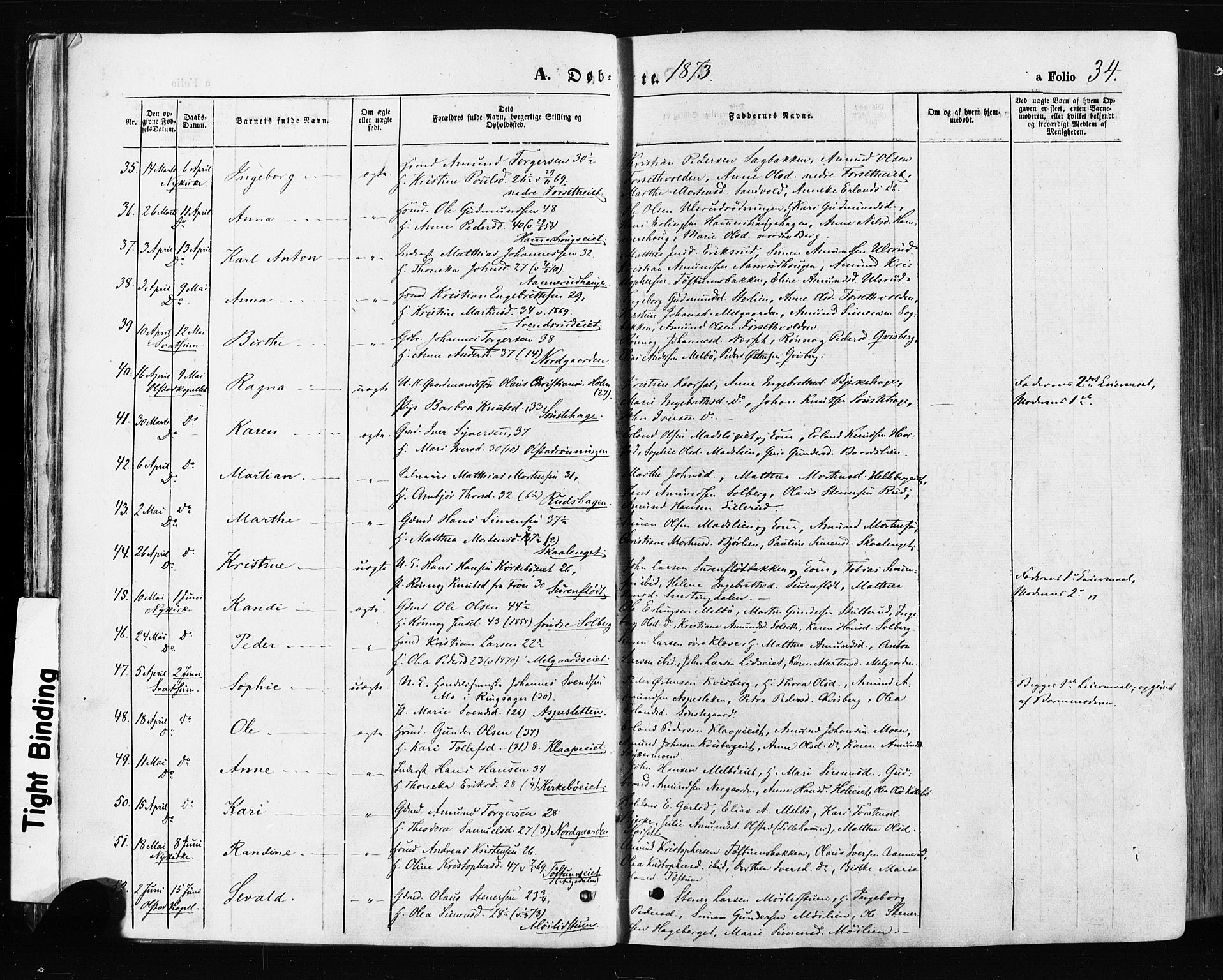 Gausdal prestekontor, AV/SAH-PREST-090/H/Ha/Haa/L0010: Parish register (official) no. 10, 1867-1886, p. 34