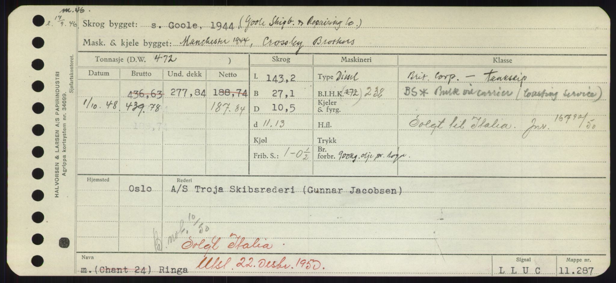 Sjøfartsdirektoratet med forløpere, Skipsmålingen, RA/S-1627/H/Hd/L0030: Fartøy, Q-Riv, p. 547