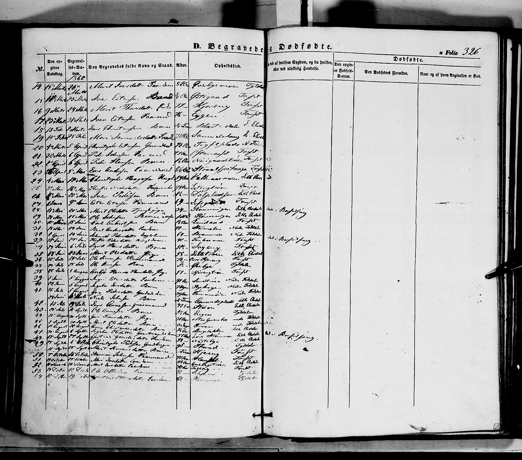 Tynset prestekontor, SAH/PREST-058/H/Ha/Haa/L0020: Parish register (official) no. 20, 1848-1862, p. 326